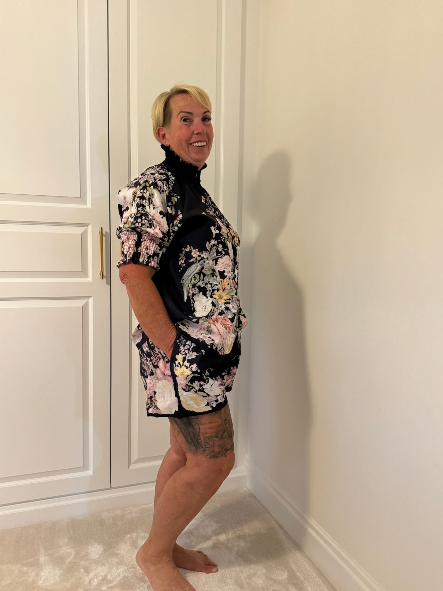 Evelyn Linen-Feel Floral Short Set