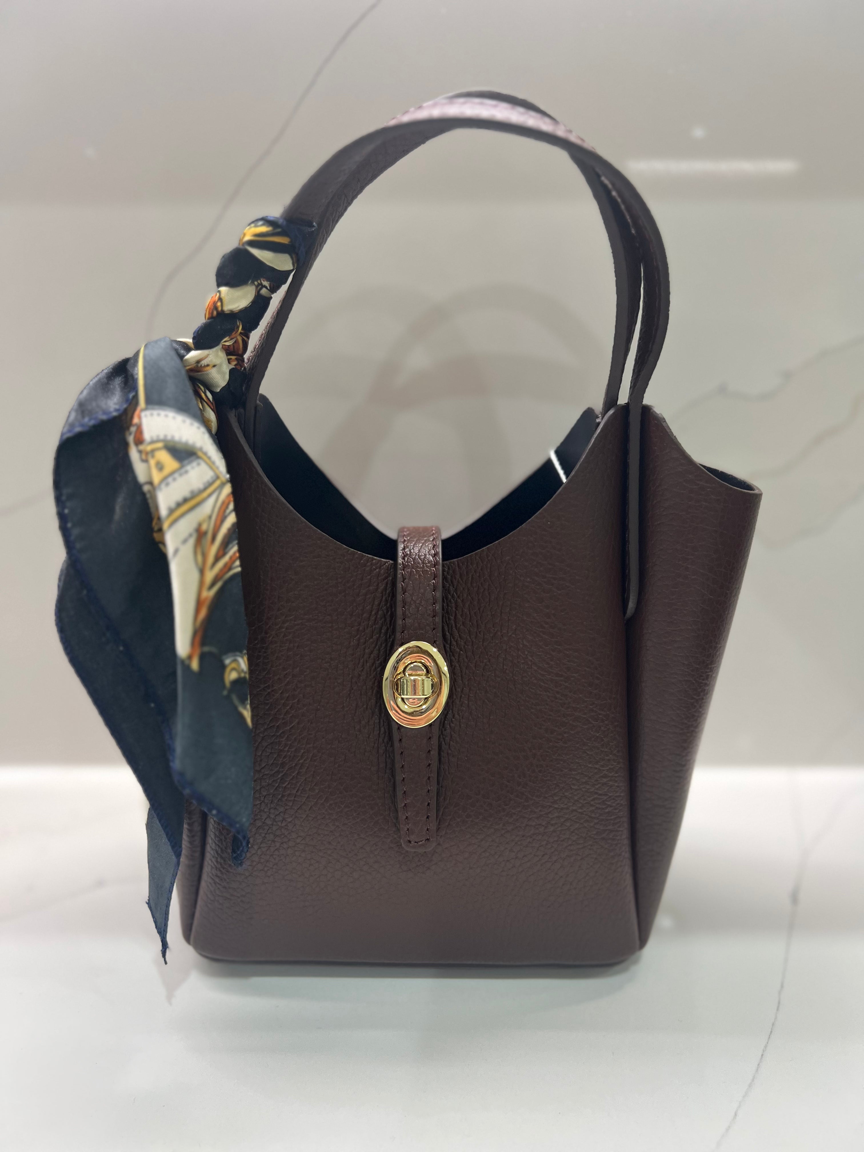 The Tilly Scarf-Italian Structured Leather Handbag