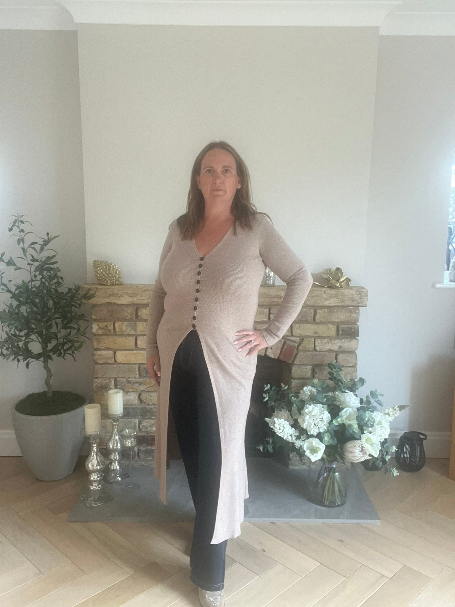 Button Embrace Longline Knit