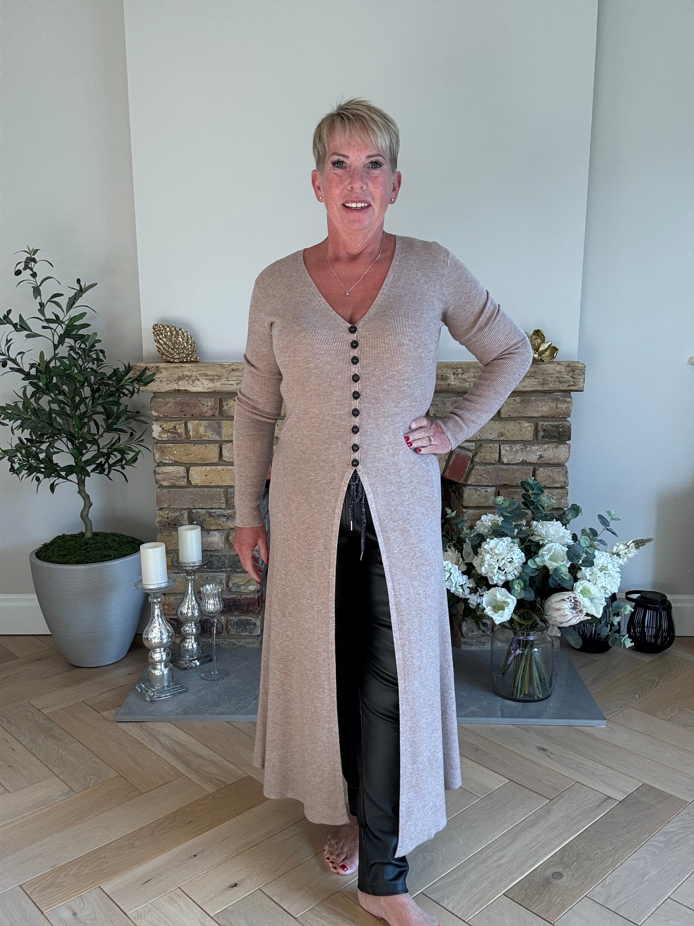 Button Embrace Longline Knit