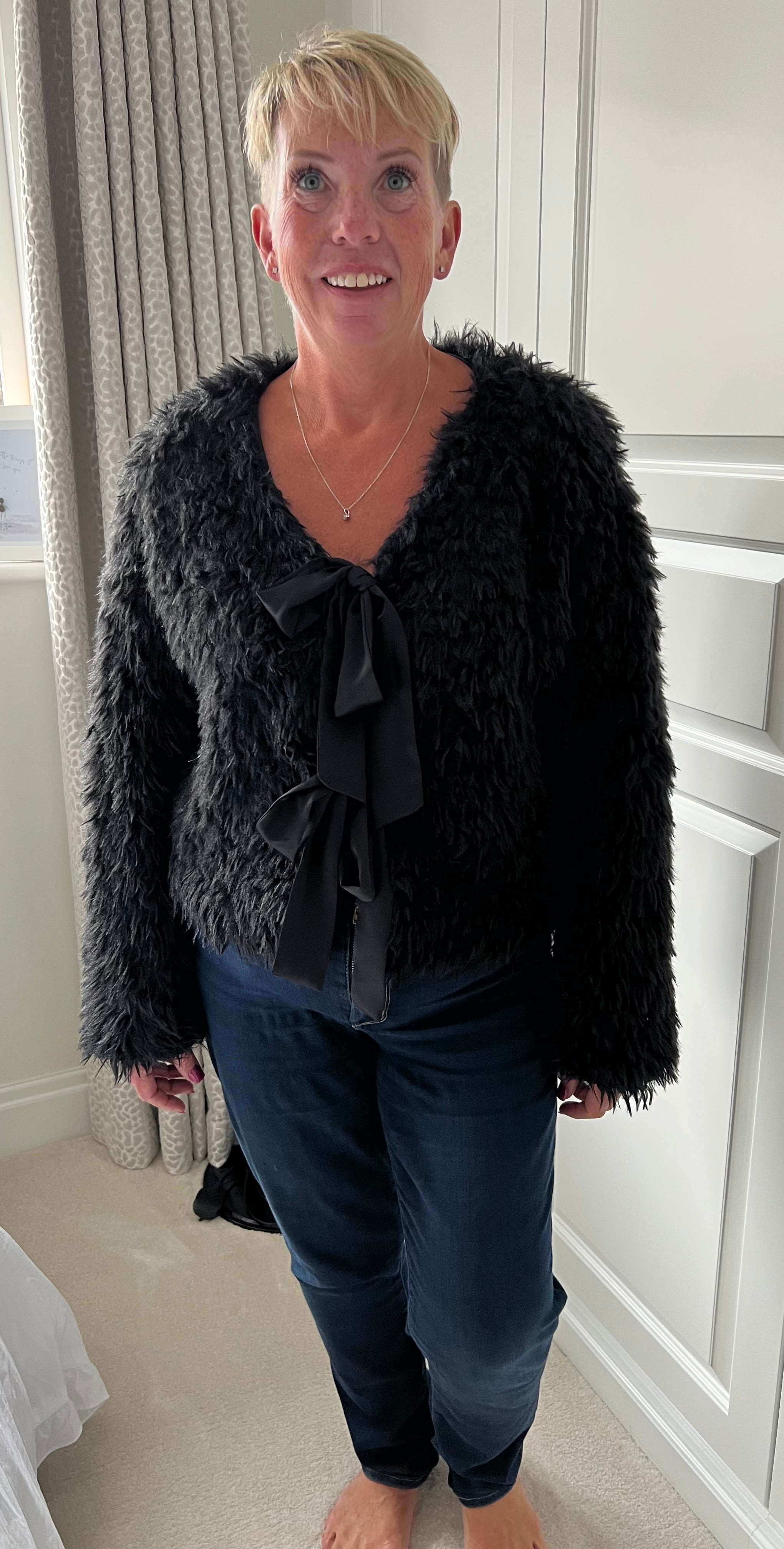 Faux Fur Bow Bolero