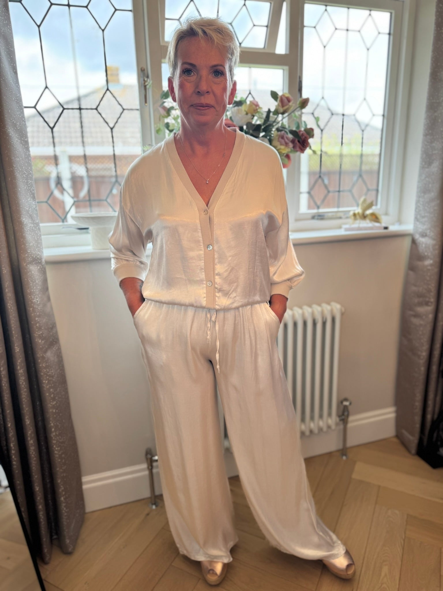 Darcie Button Satin Co-ord