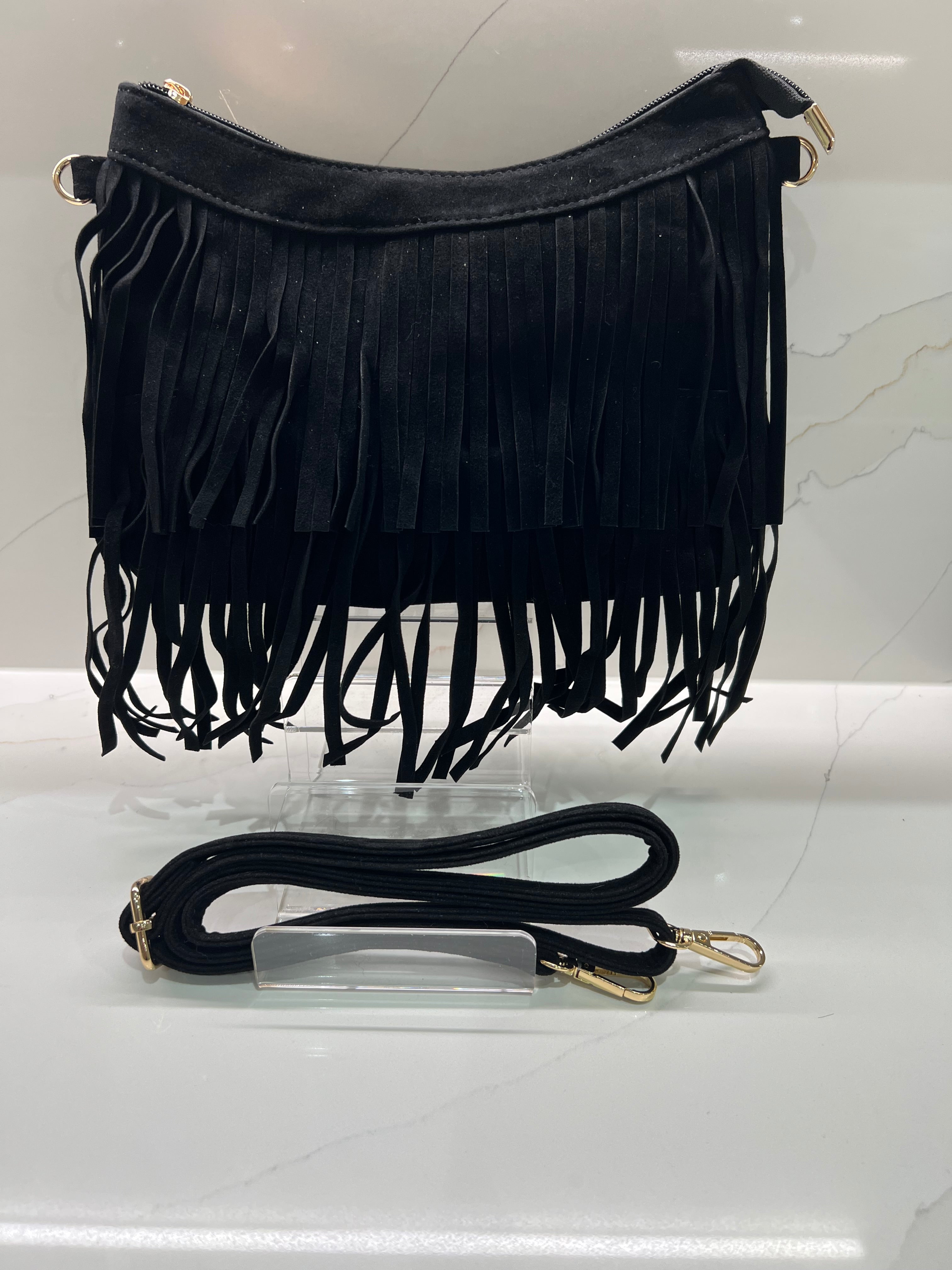 Faux Suede Fringe Bags