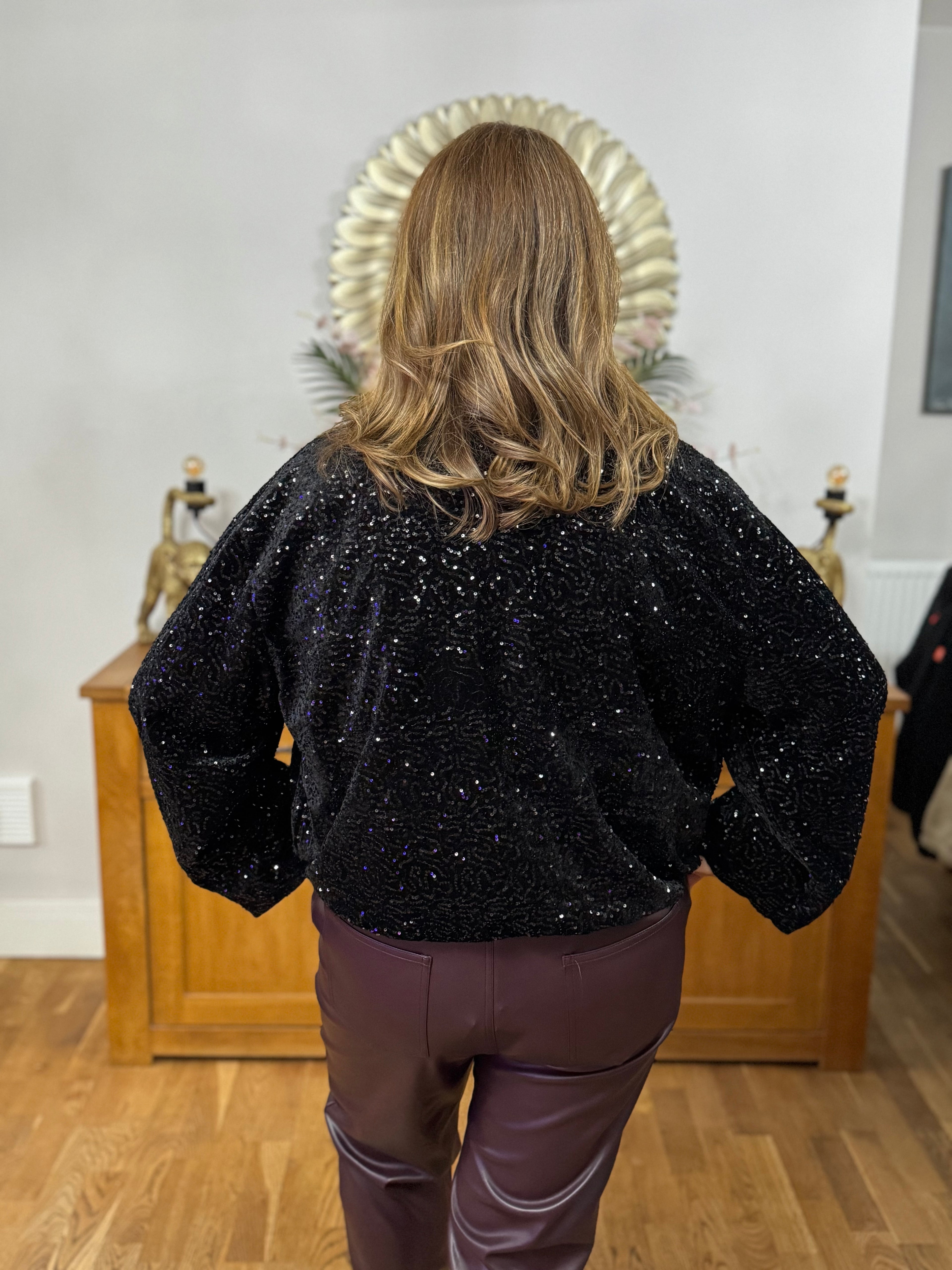 The Kaia Sequin Bomber