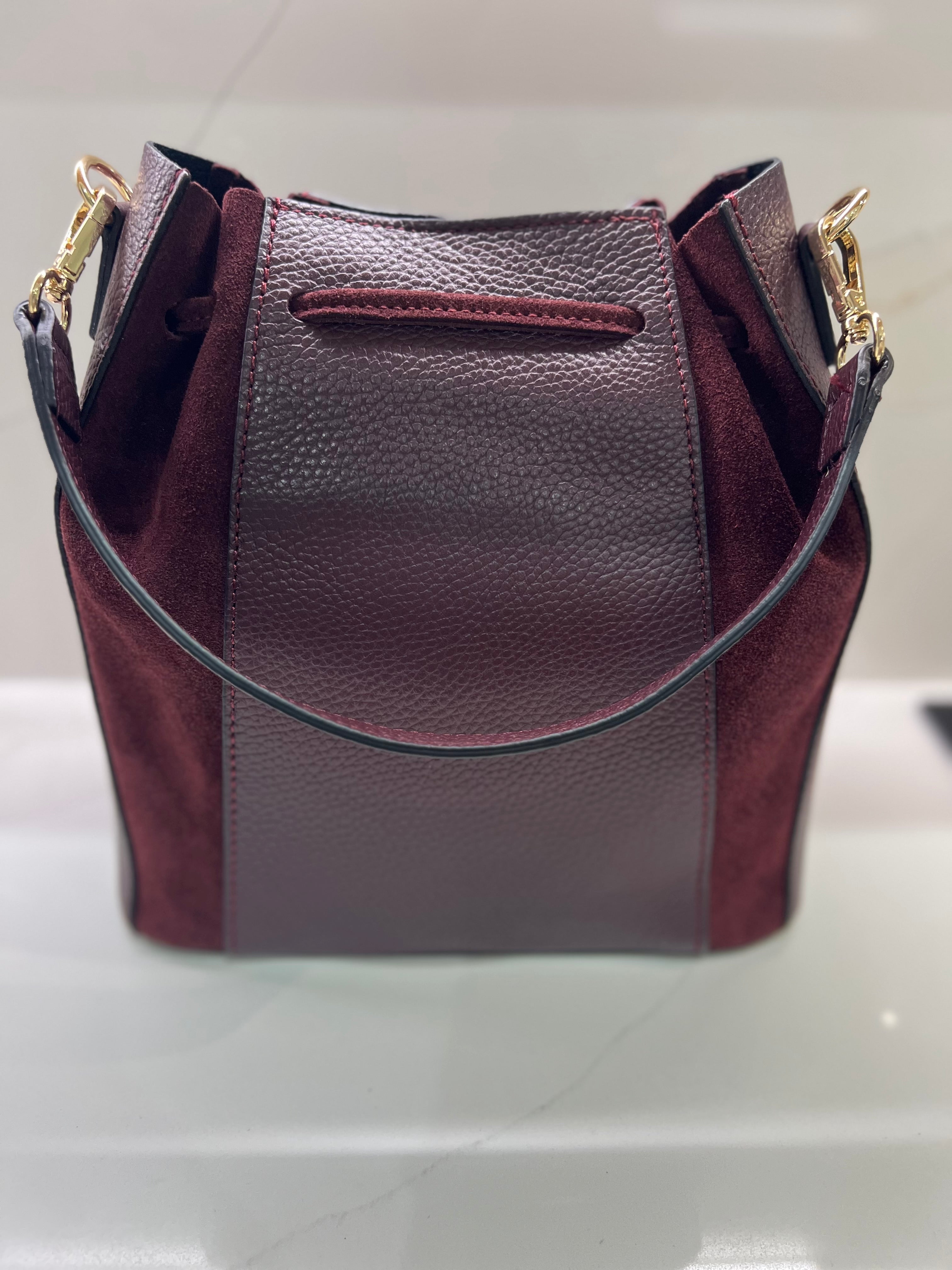 The Amara – Italian Leather & Suede Bucket Bag