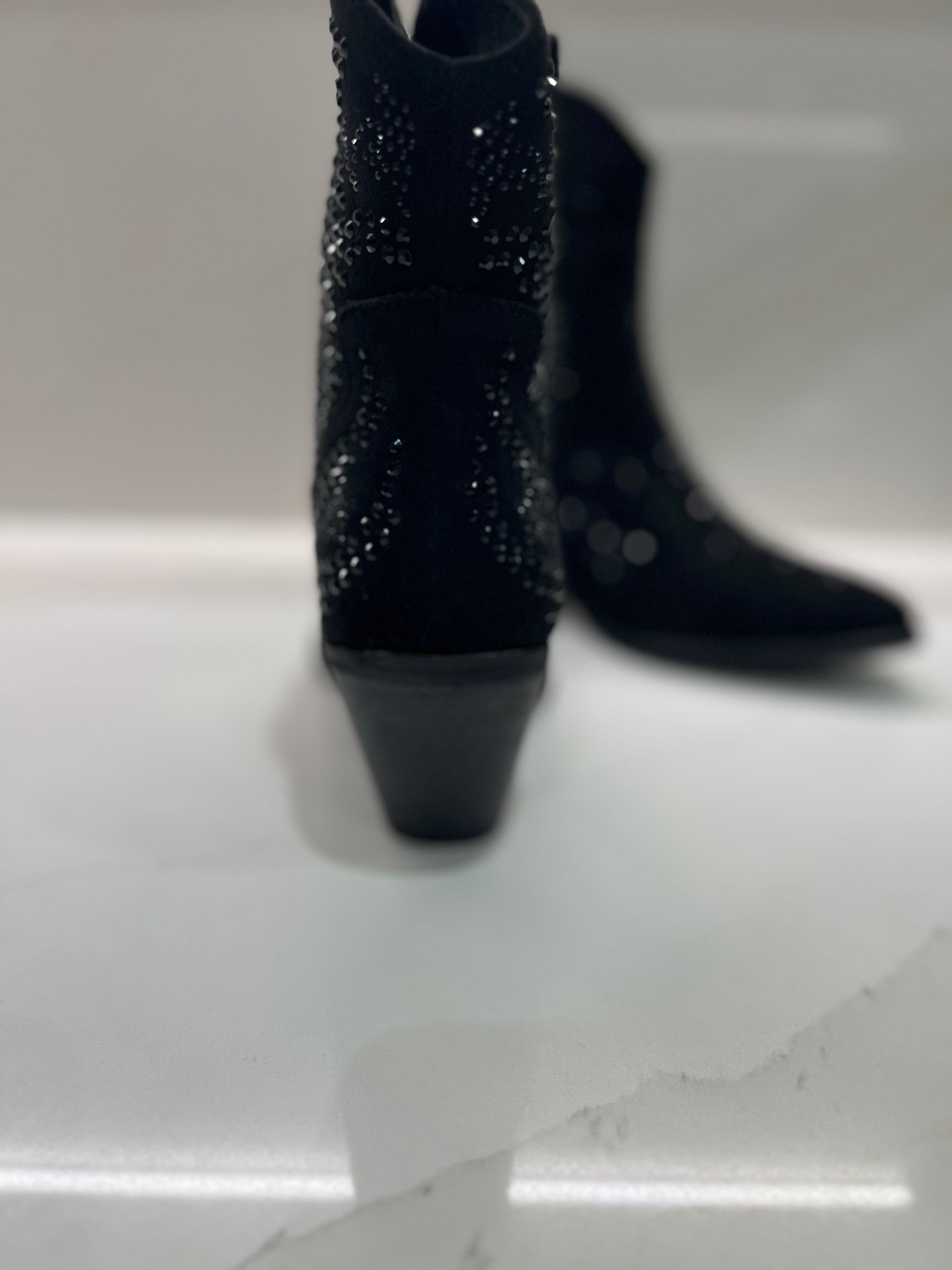 The Calista Embellished Boot Black