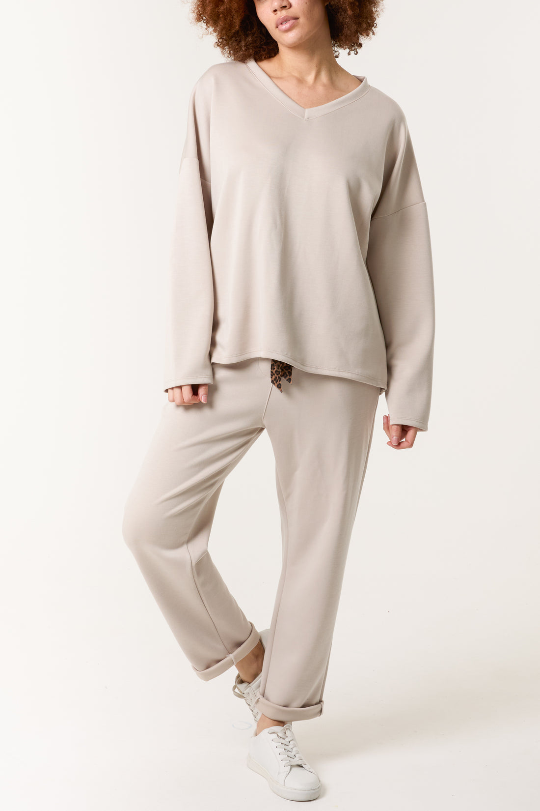 The Louna Set – Soft Touch Top & Leopard Bow Trouser