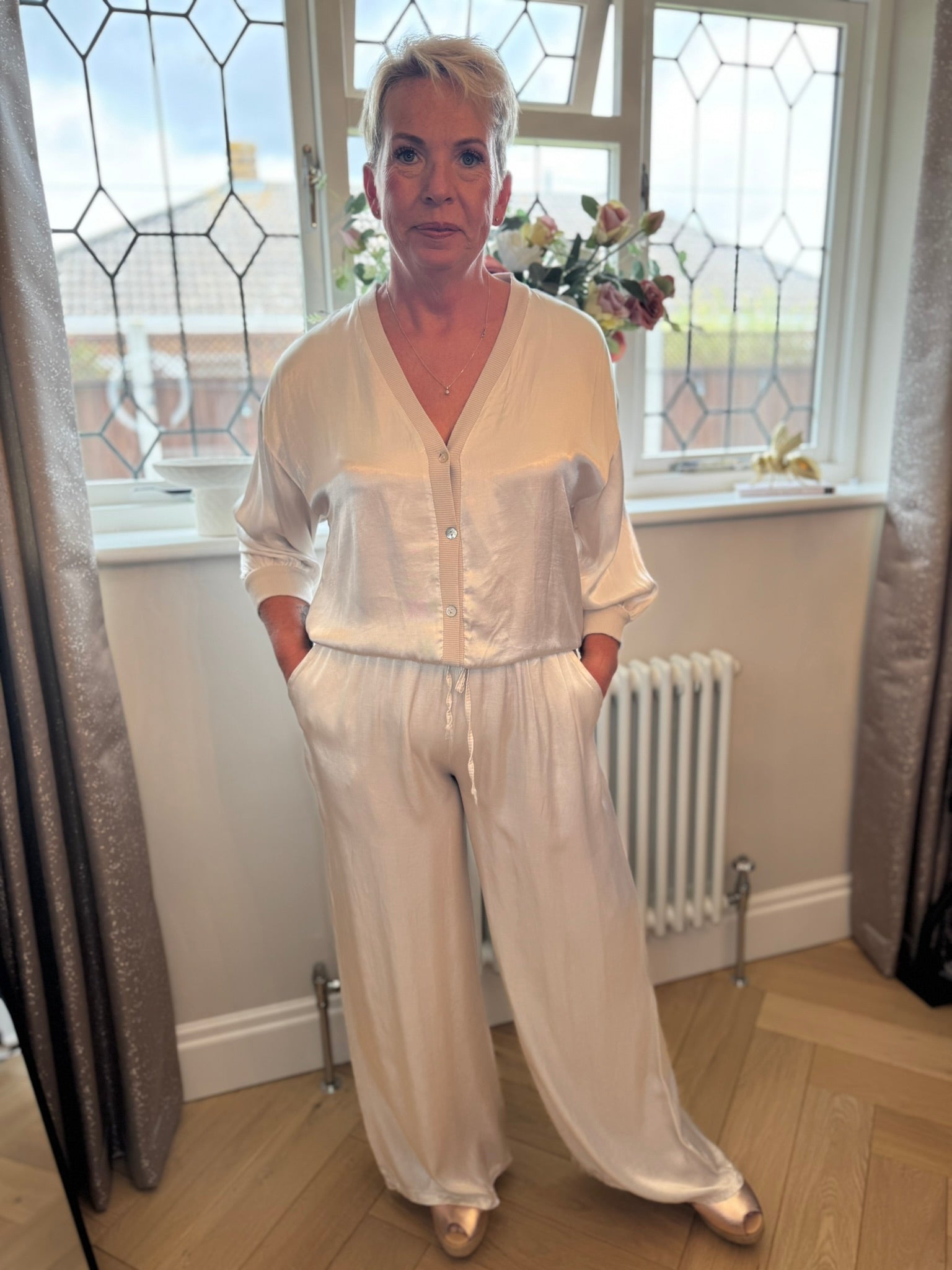 Darcie Button Satin Co-ord