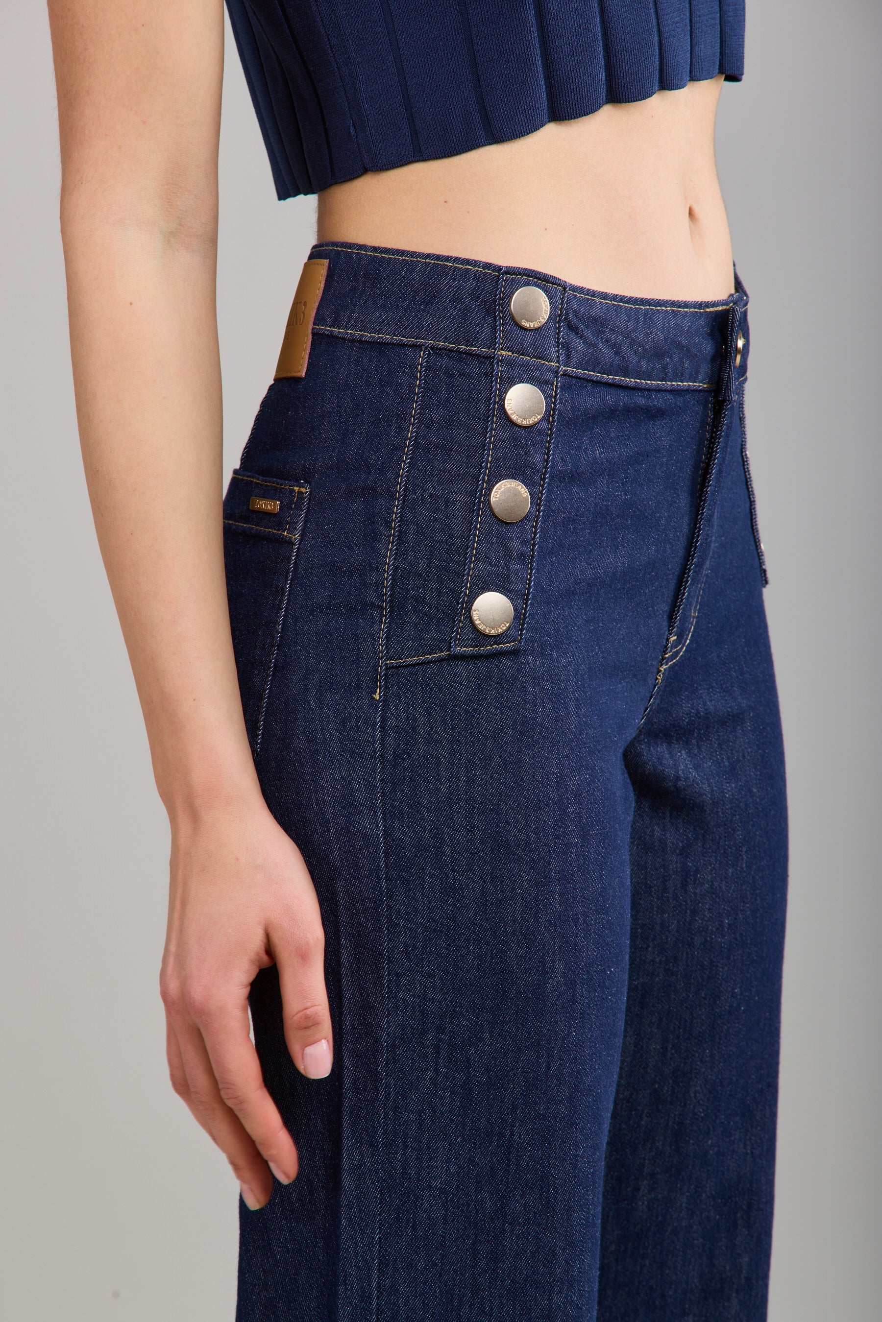 🔹 Toxik3 Paris – Marine Wide Leg Jean