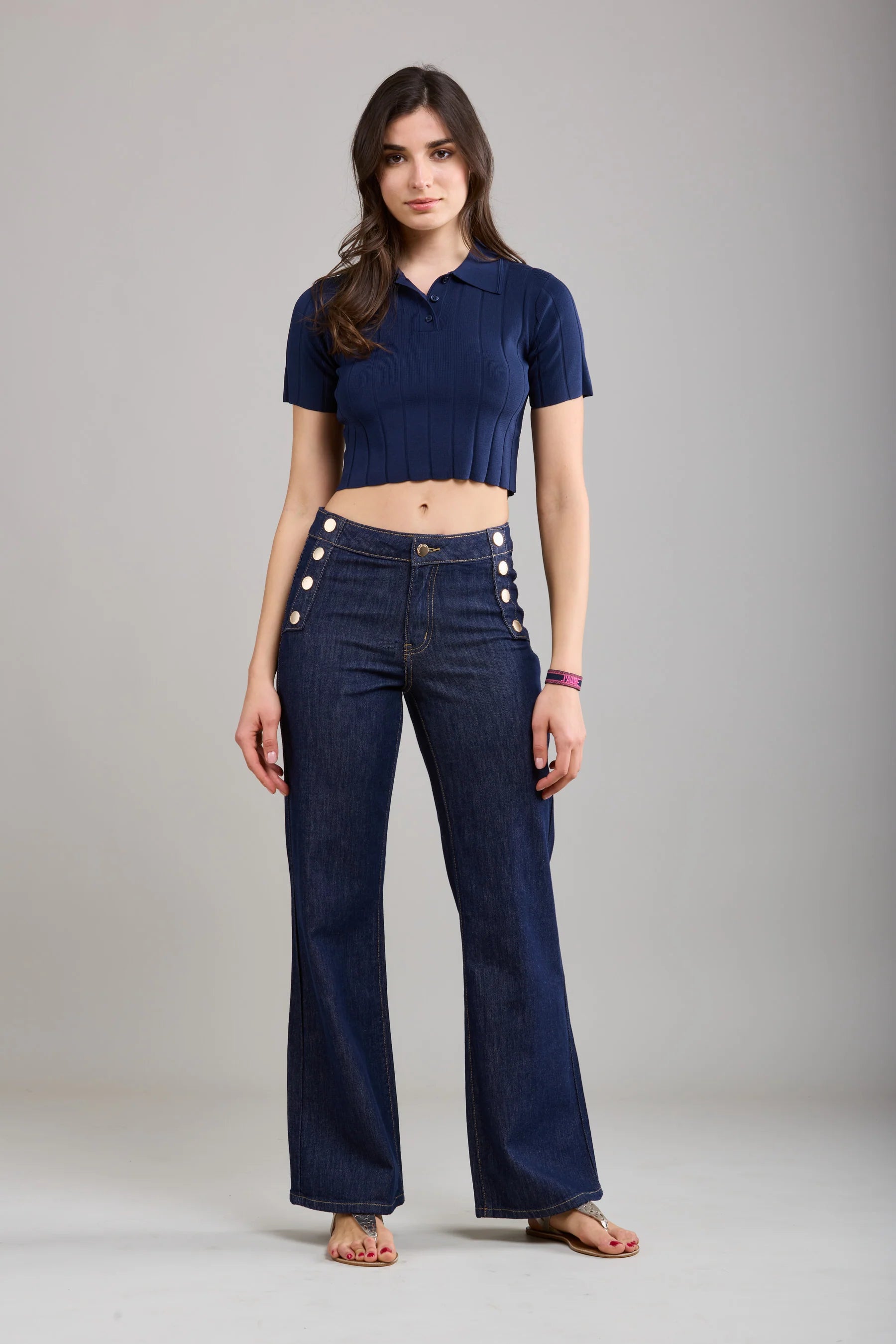 🔹 Toxik3 Paris – Marine Wide Leg Jean