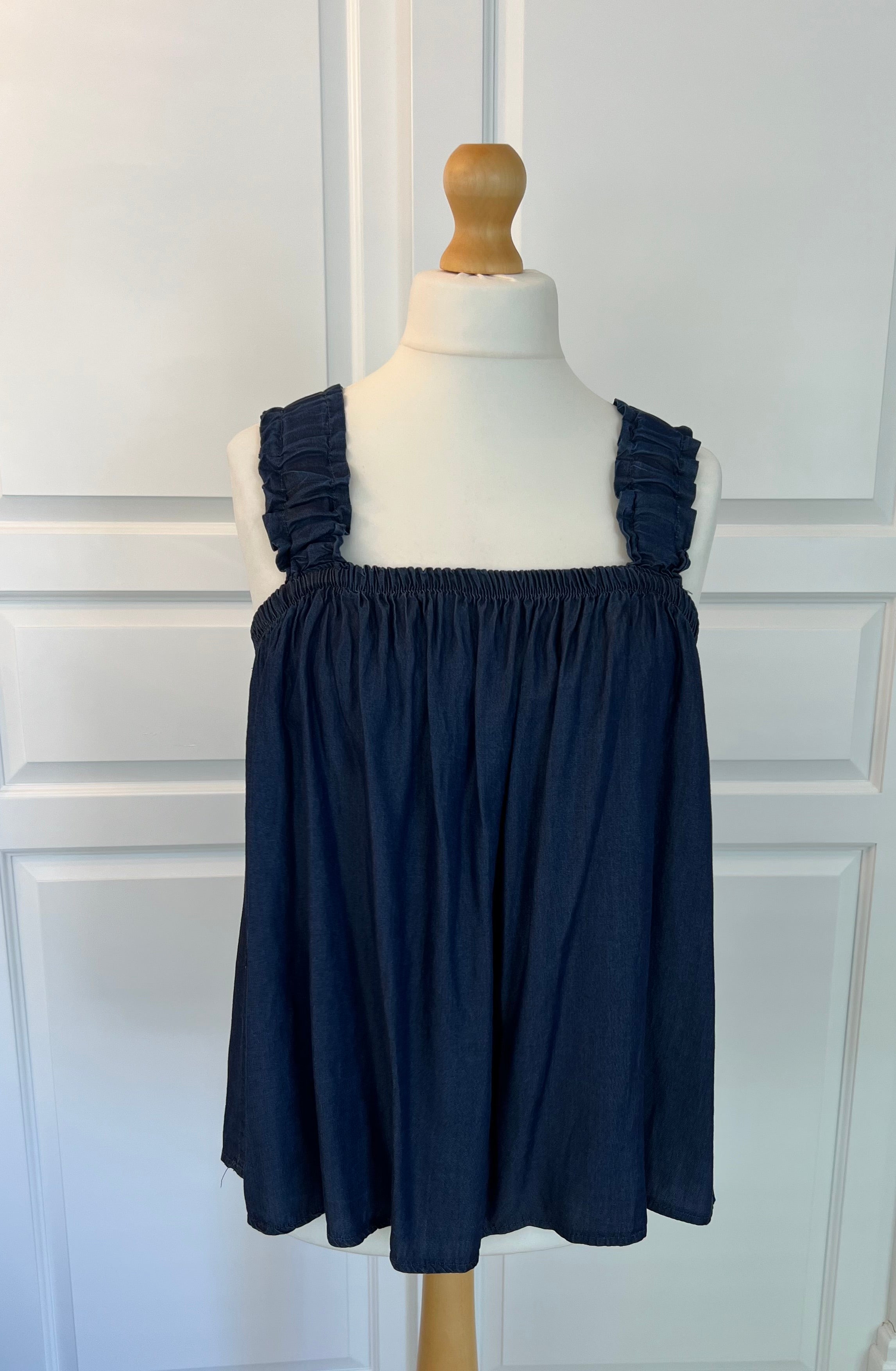 Indie Bow-Strap Denim Top