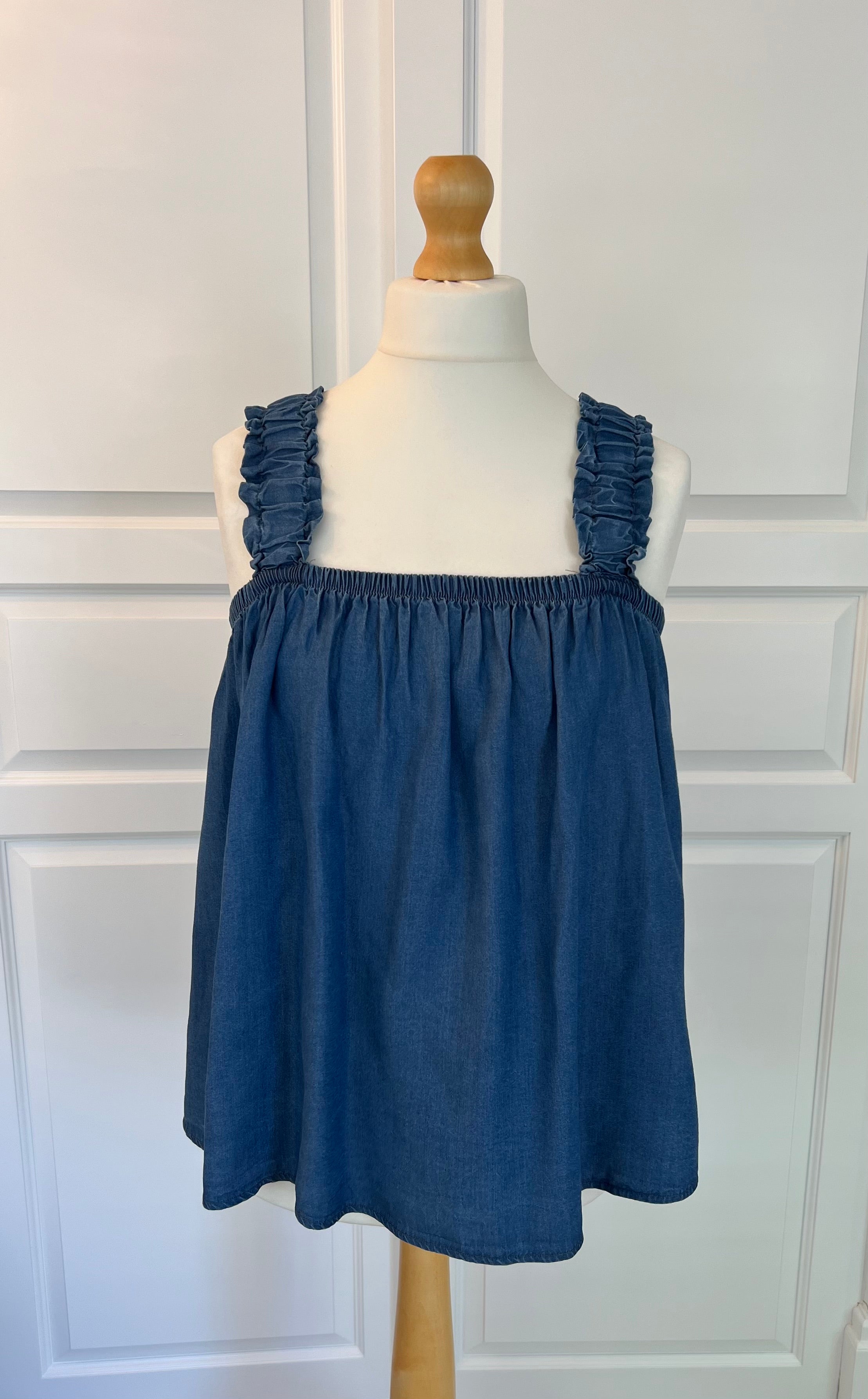 Indie Bow-Strap Denim Top
