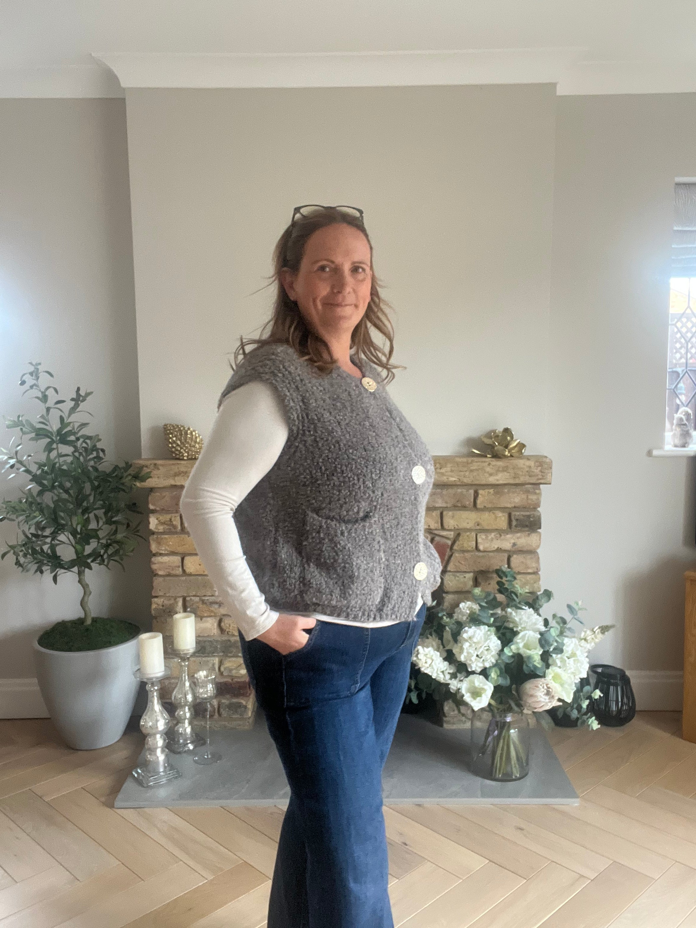 Mara – Textured Button Waistcoat