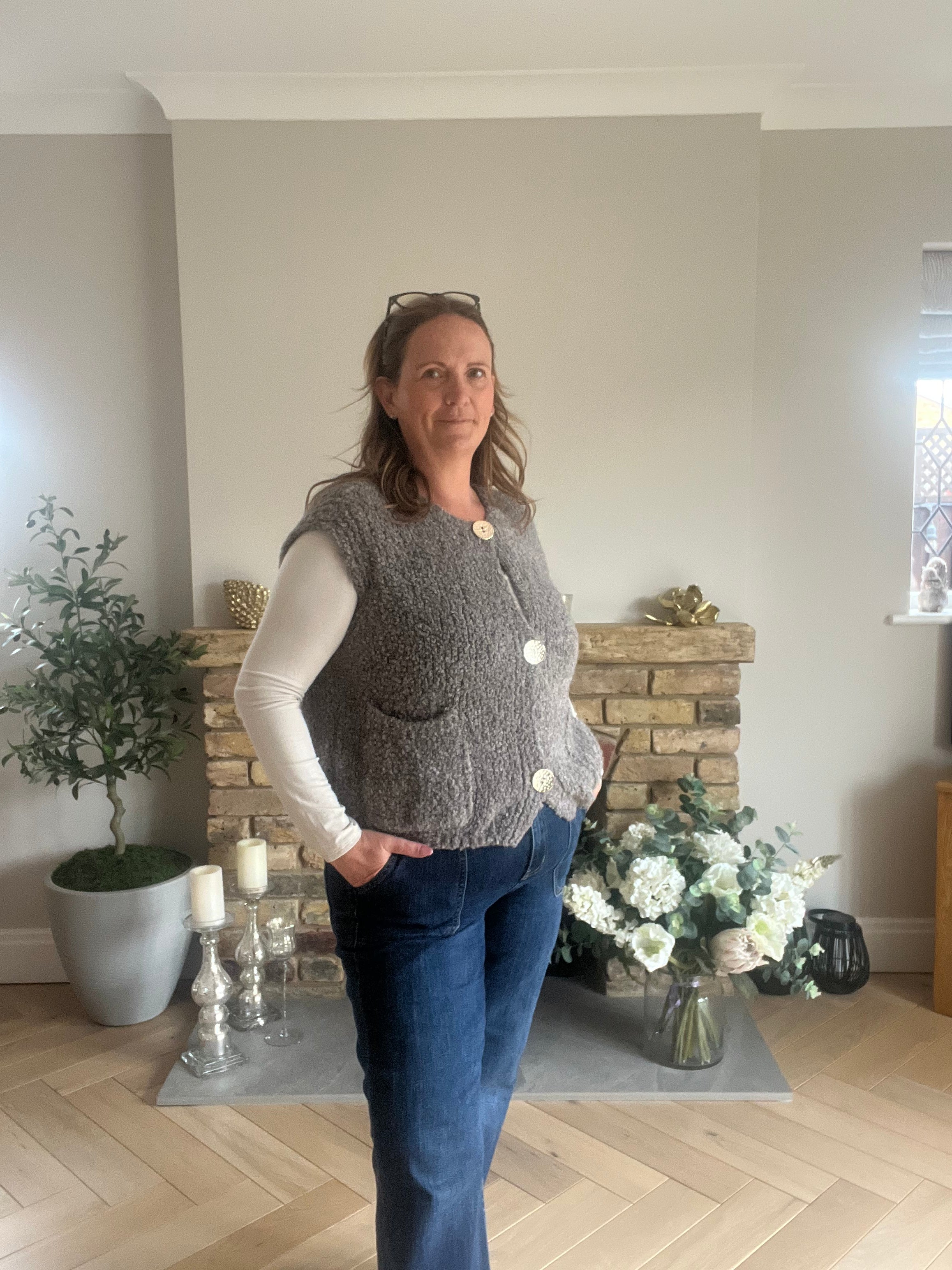 Mara – Textured Button Waistcoat