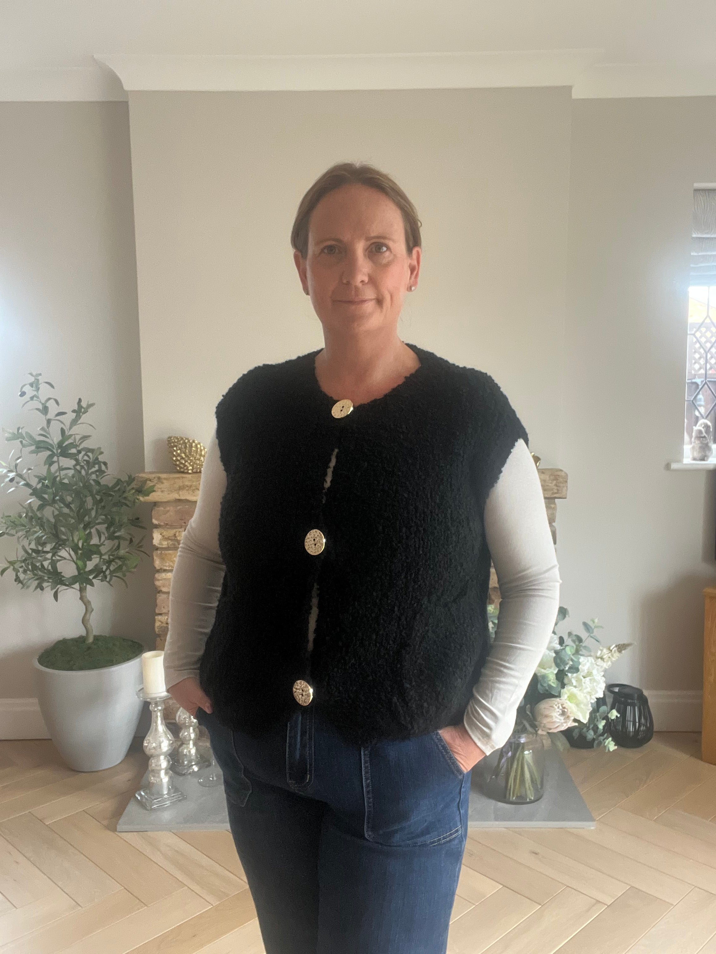 Mara – Textured Button Waistcoat