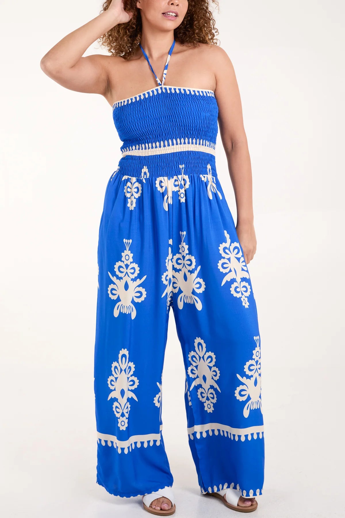 Skye Printed Bandeau Jumpsuit