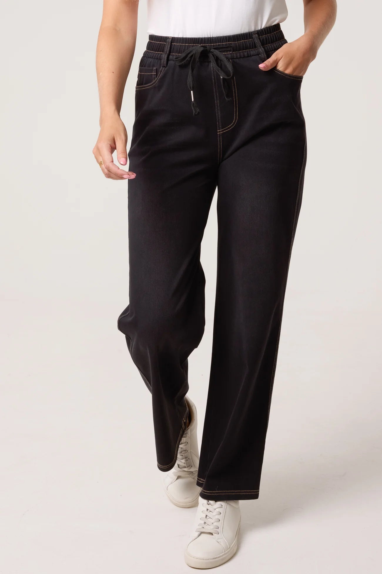 Halcyon Black Wide-Leg Jean