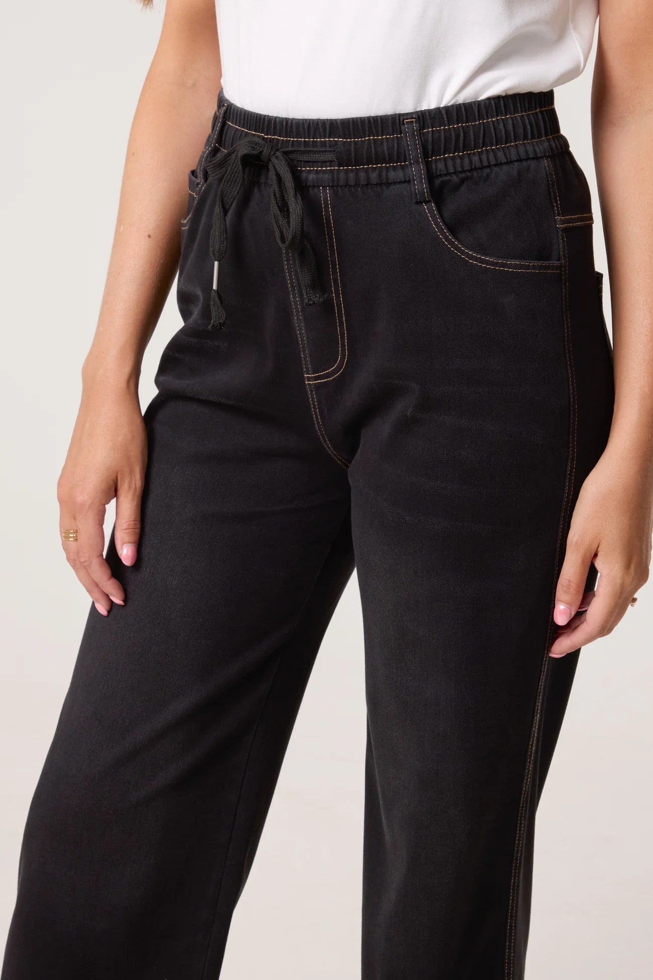 Halcyon Black Wide-Leg Jean