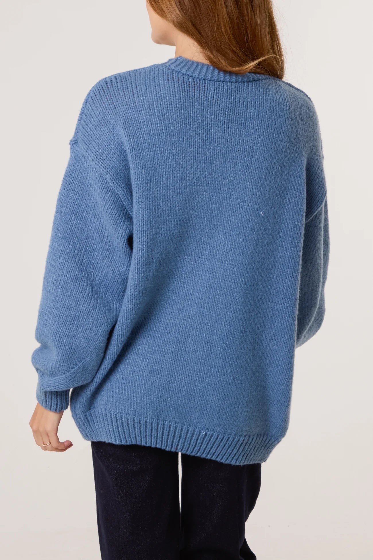 Daisy Knit Cardigan – Denim Blue
