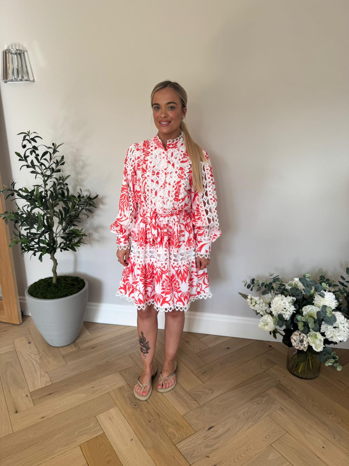 Solana Lace-Trim Dress