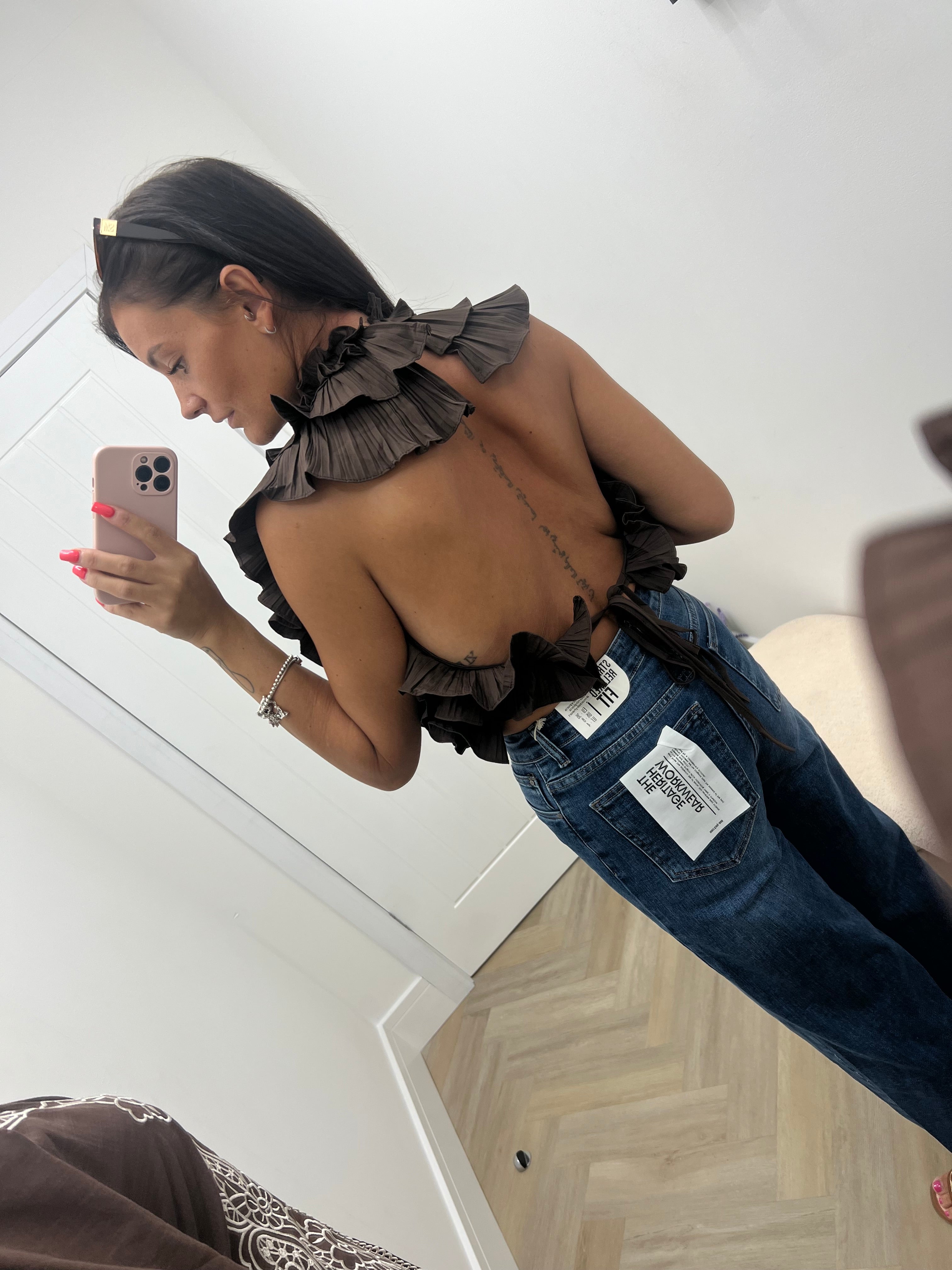 Tiana ruffle blouse🤎