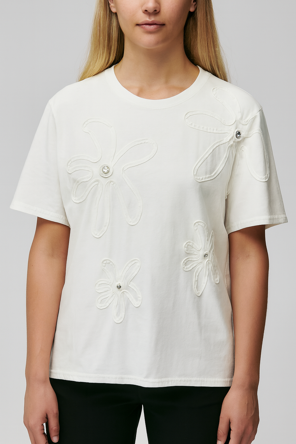 Petal Embellished T-Shirt