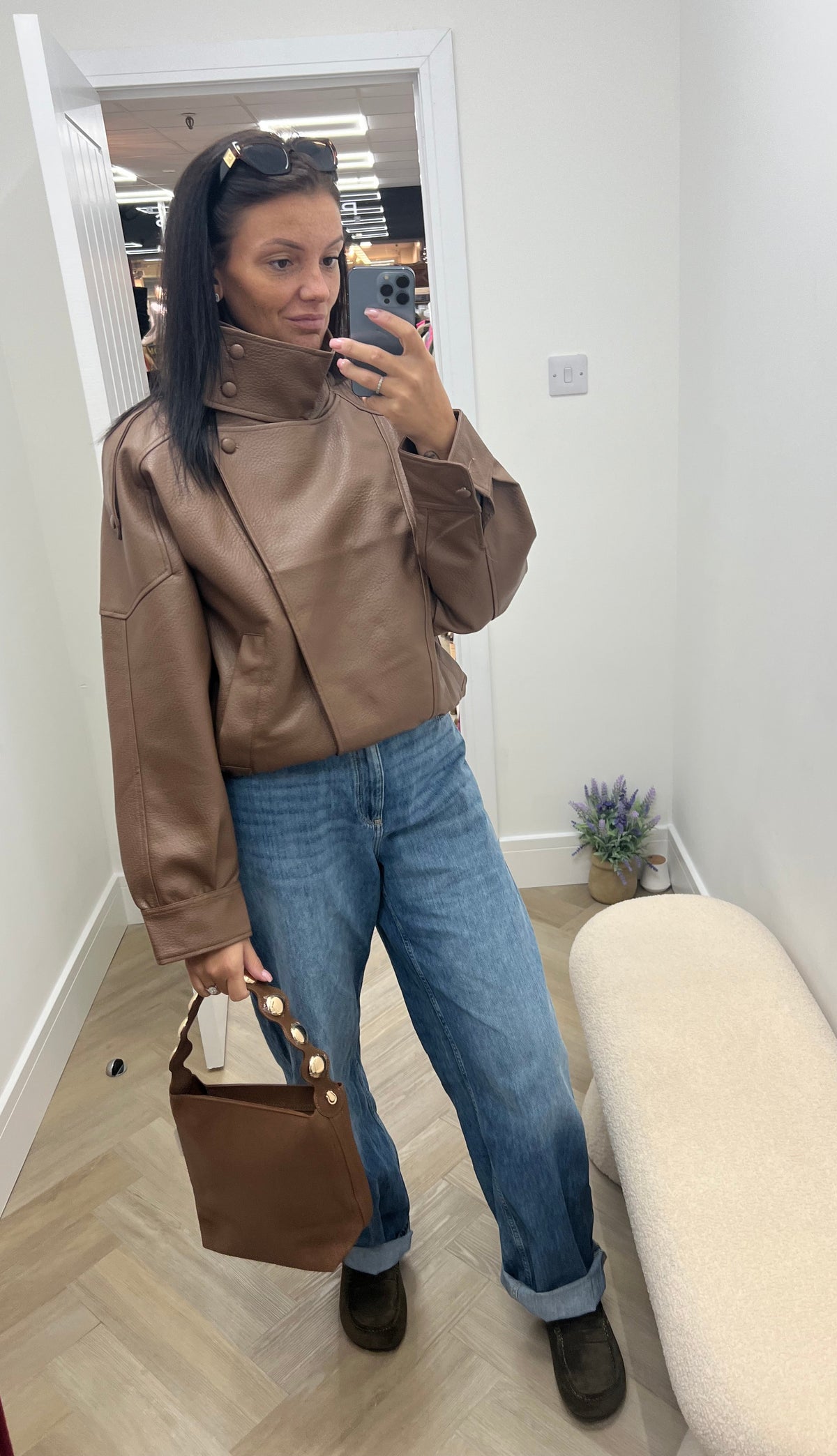 Marley Funnel Neck Soft touch PU Jacket