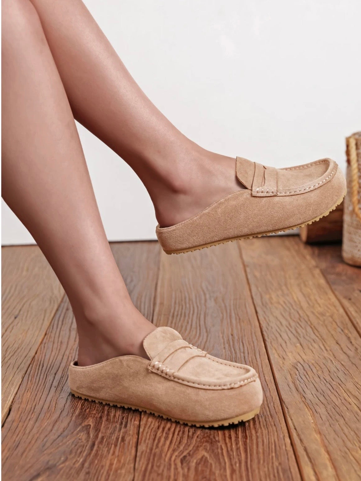 Bertie Faux Seude Loafer Style-Mules