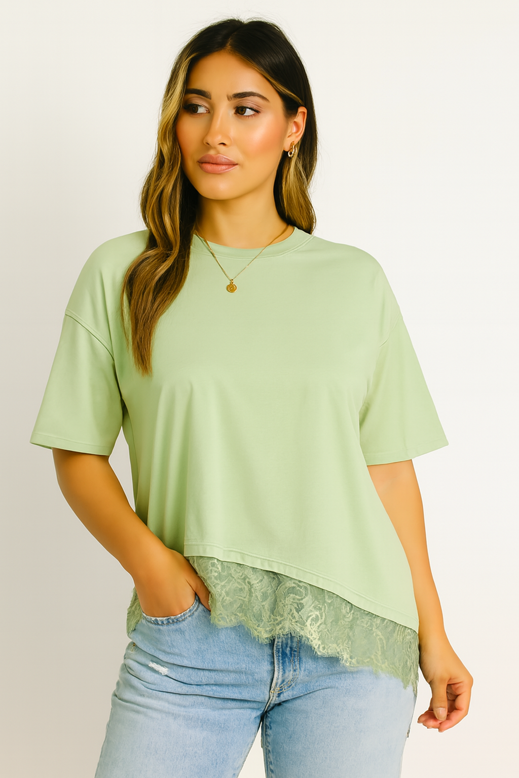 Lacey Asymmetrical T‑Shirt