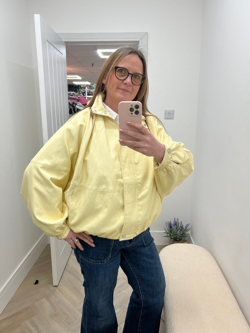 Kate Faux Leather Funnel Neck Jacket