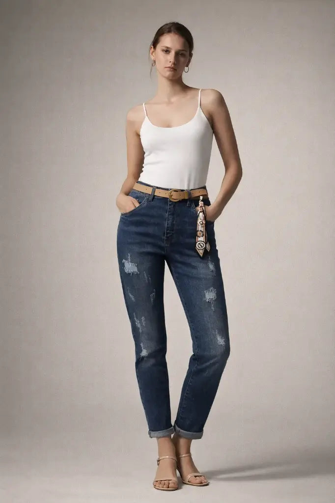 Harley Ripped Mom Jeans