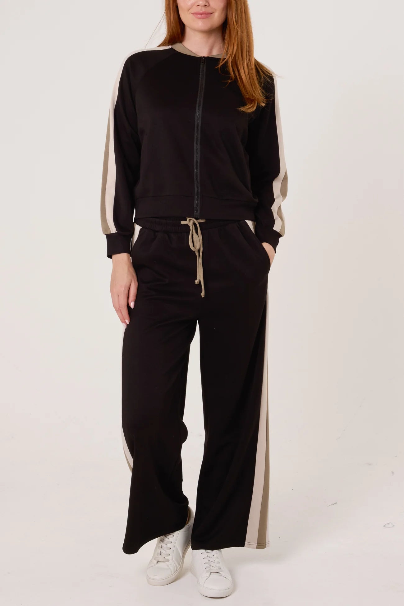 Georgie Stripe Bomber Jacket & Jogger Set