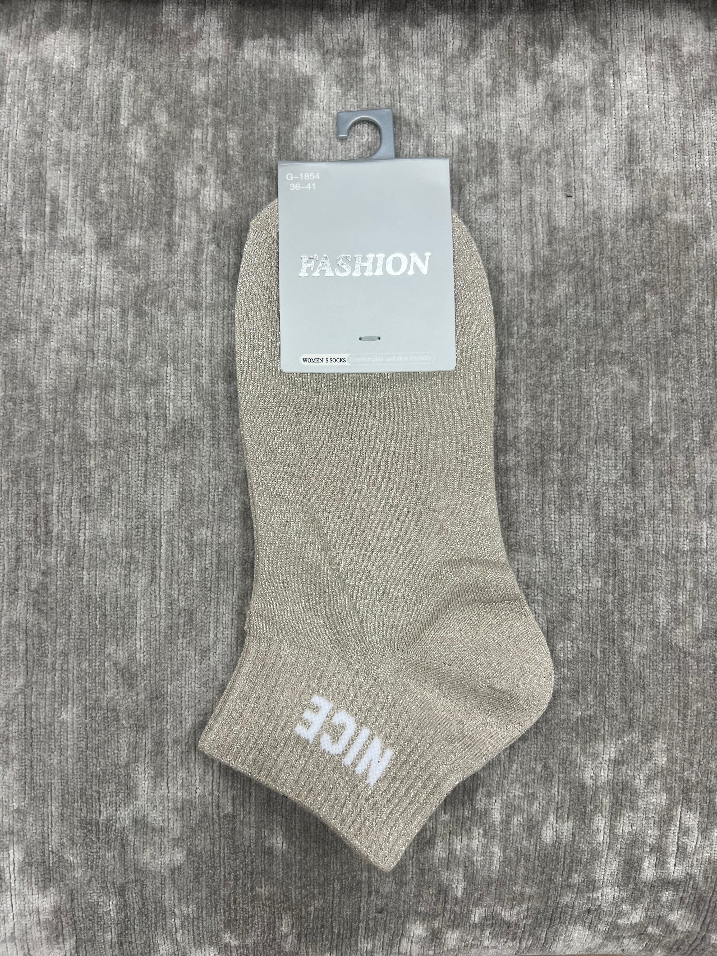 ✨ NICE Metallic Ankle Socks – Soft, Sparkly & Everyday Chic