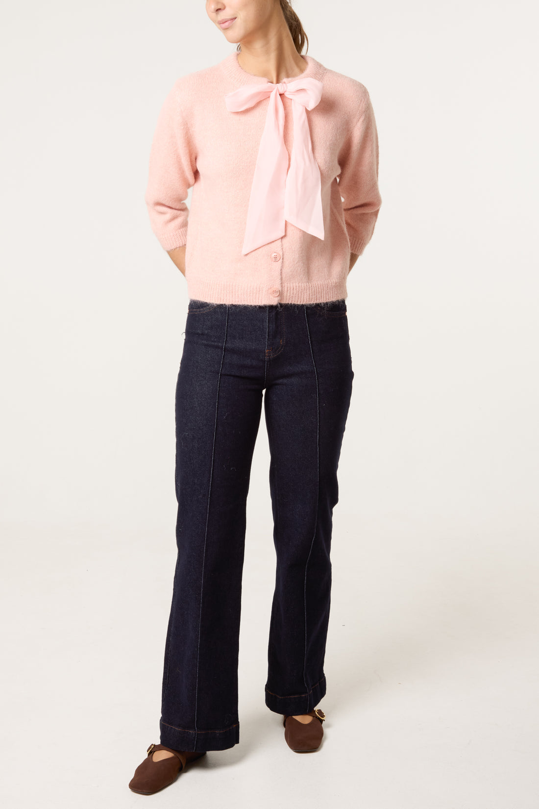 Rachel Bow Front Knit Cardigan
