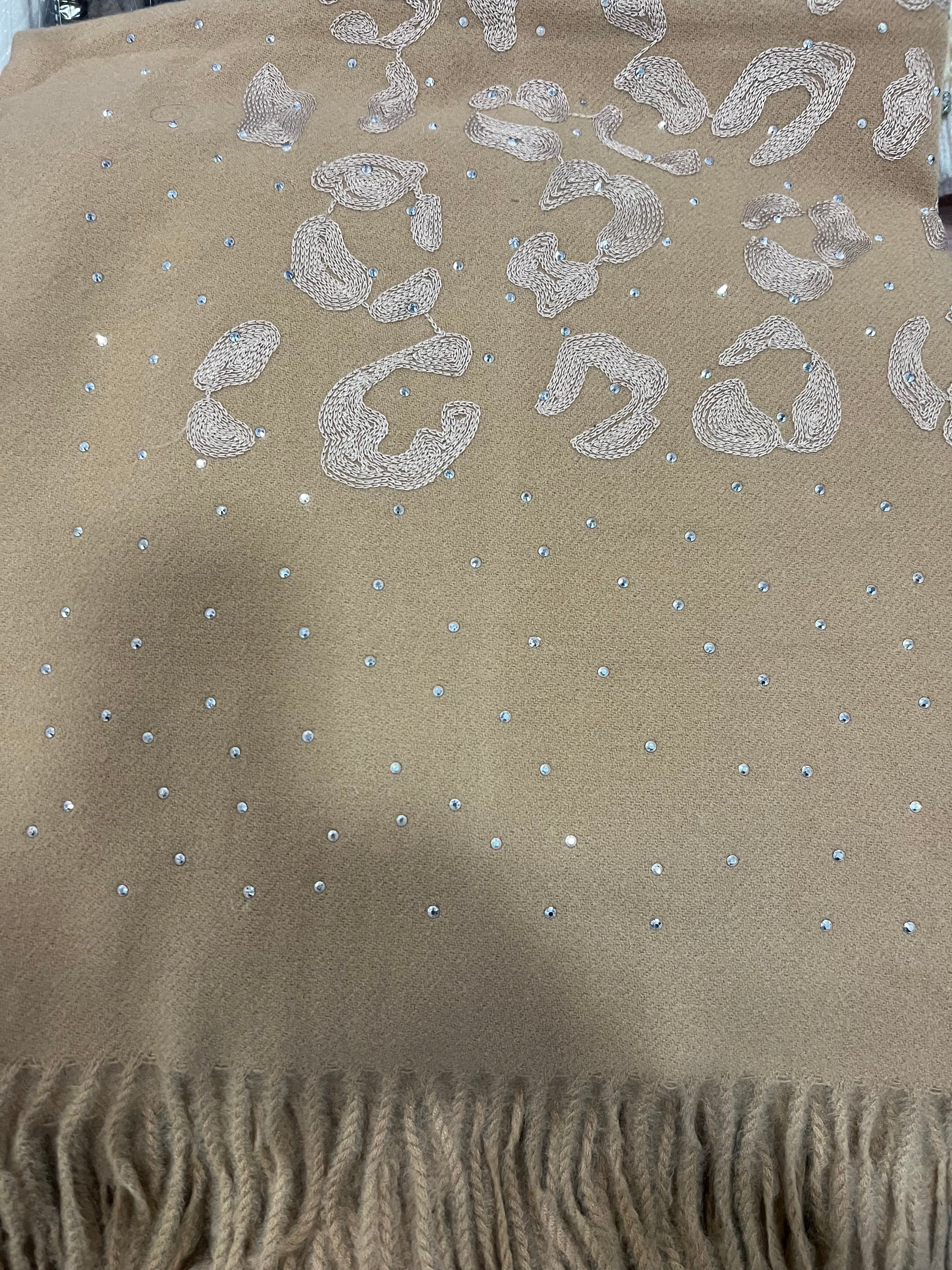 🐆 Animal Print Diamanté Scarf