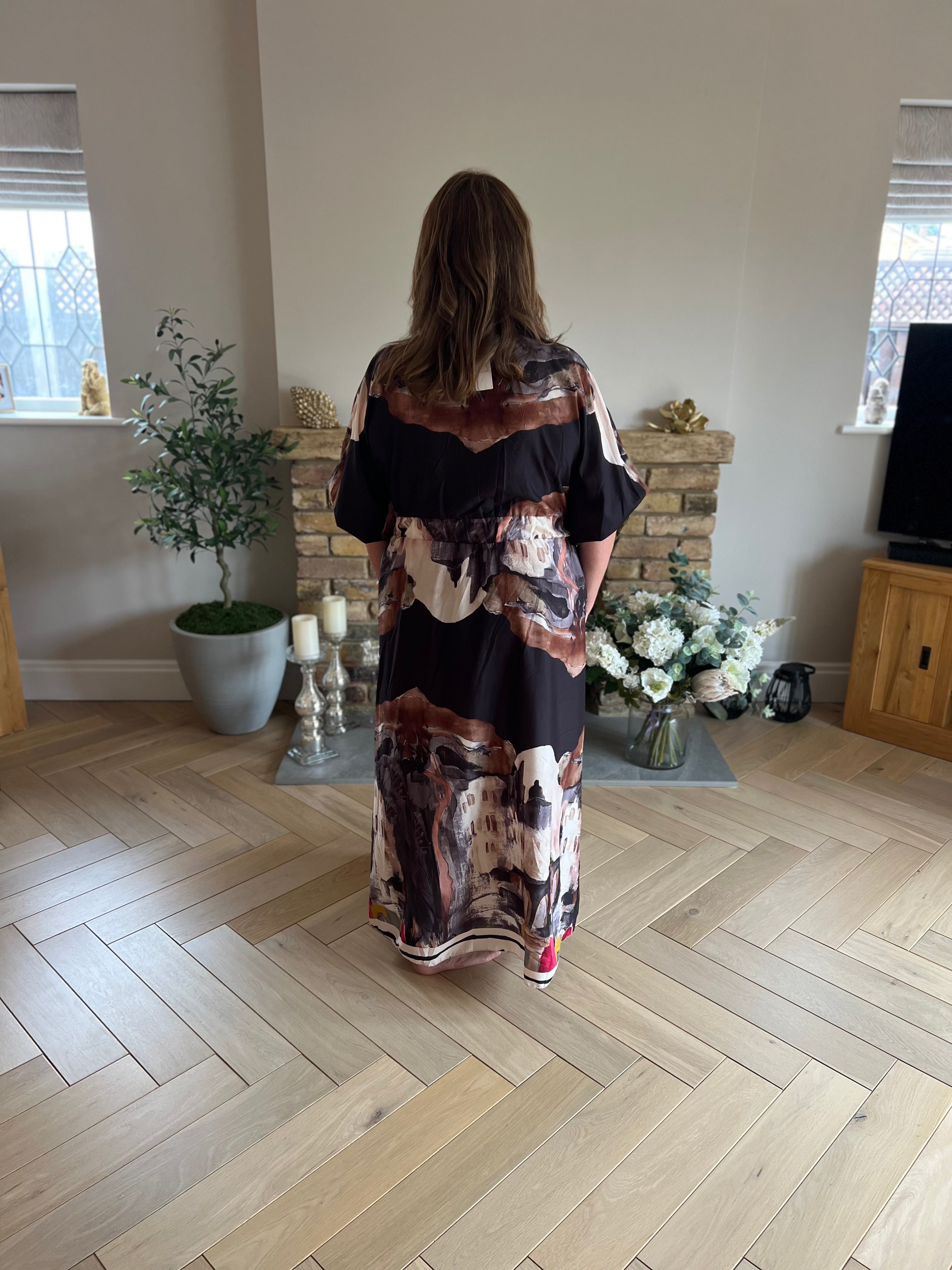 The Marlowe Maxi Dress – Abstract Bloom Edition