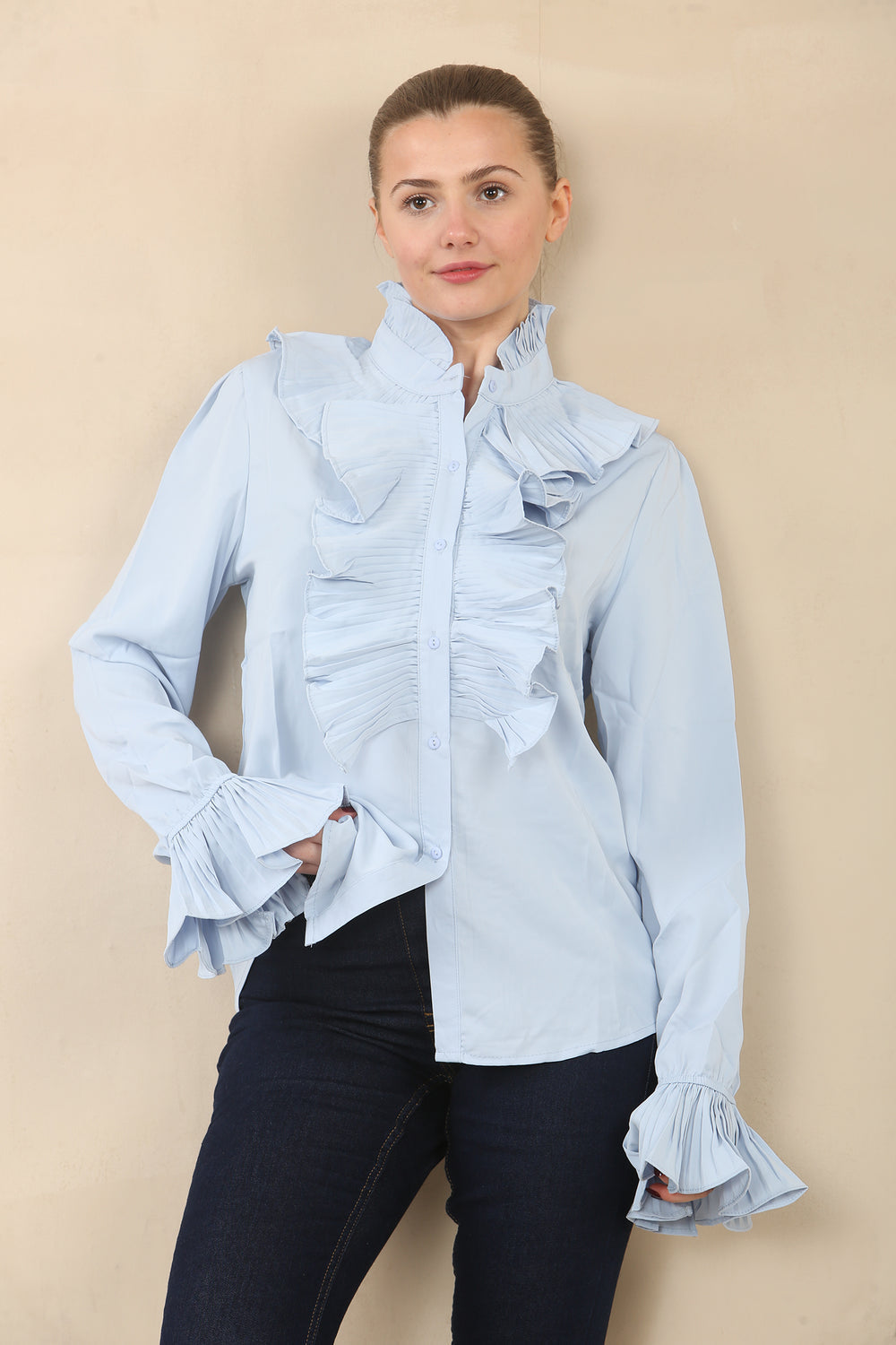 Ruffle Reverie Blouse Final Sale Price No Returns
