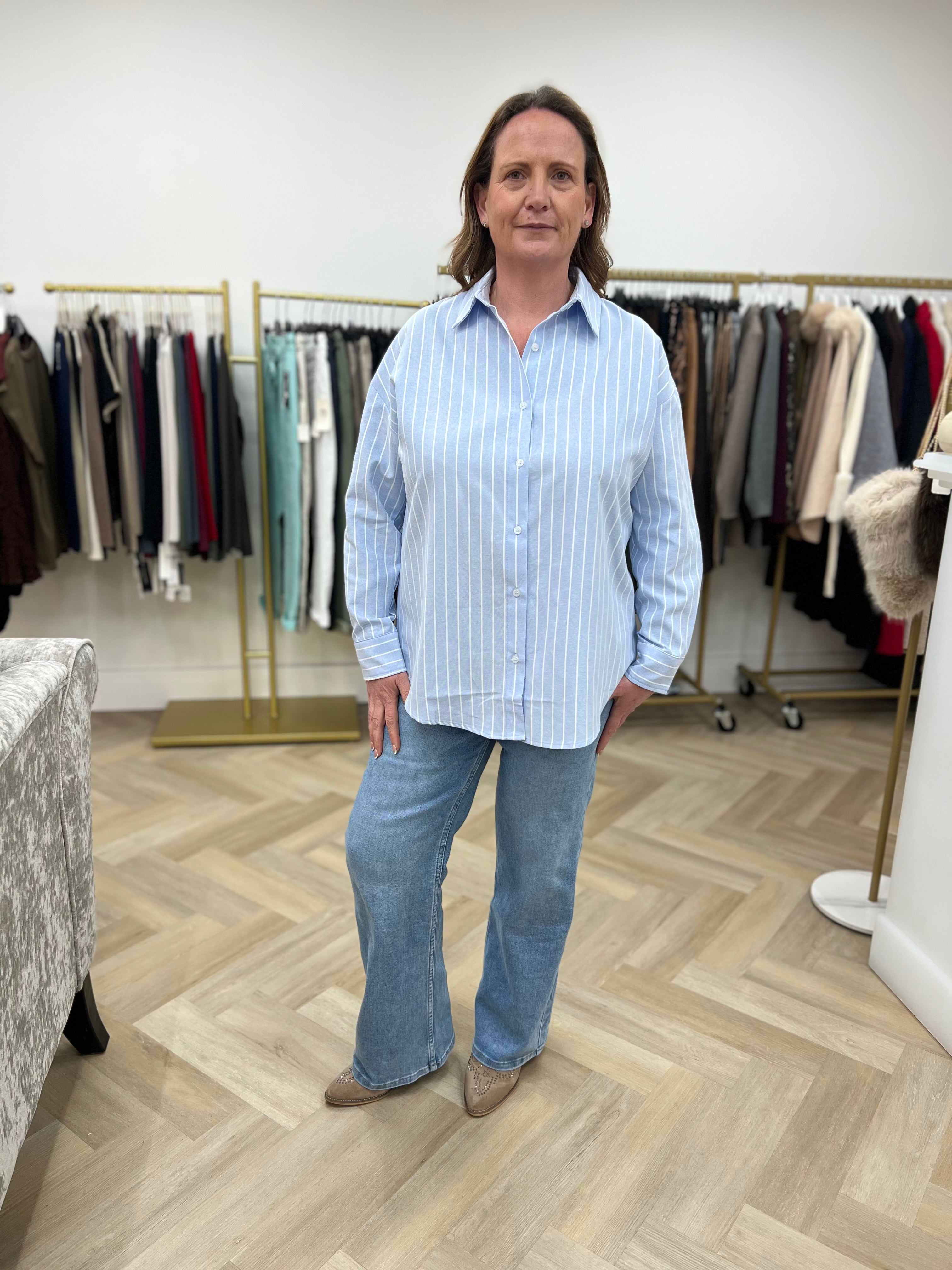 Sadie Shirt — Pink & Blue