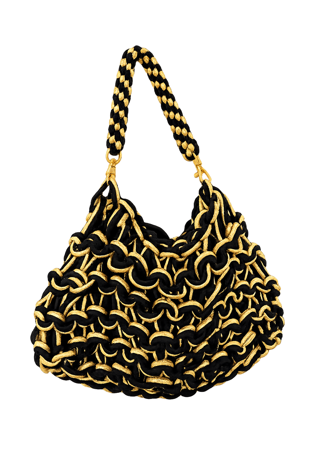 Louisa Two‑Tone Metallic Woven Bag