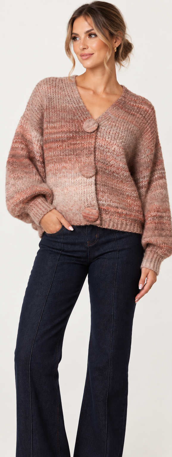 Big Button Knitted Cardigan