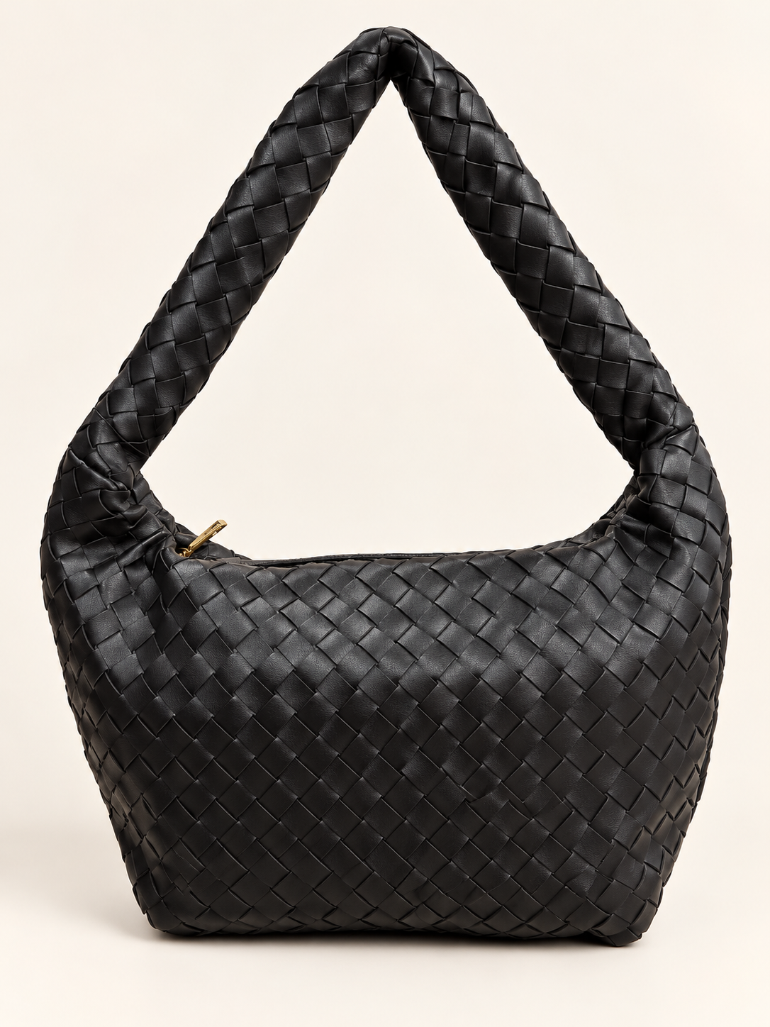 Black Woven Hobo Bag