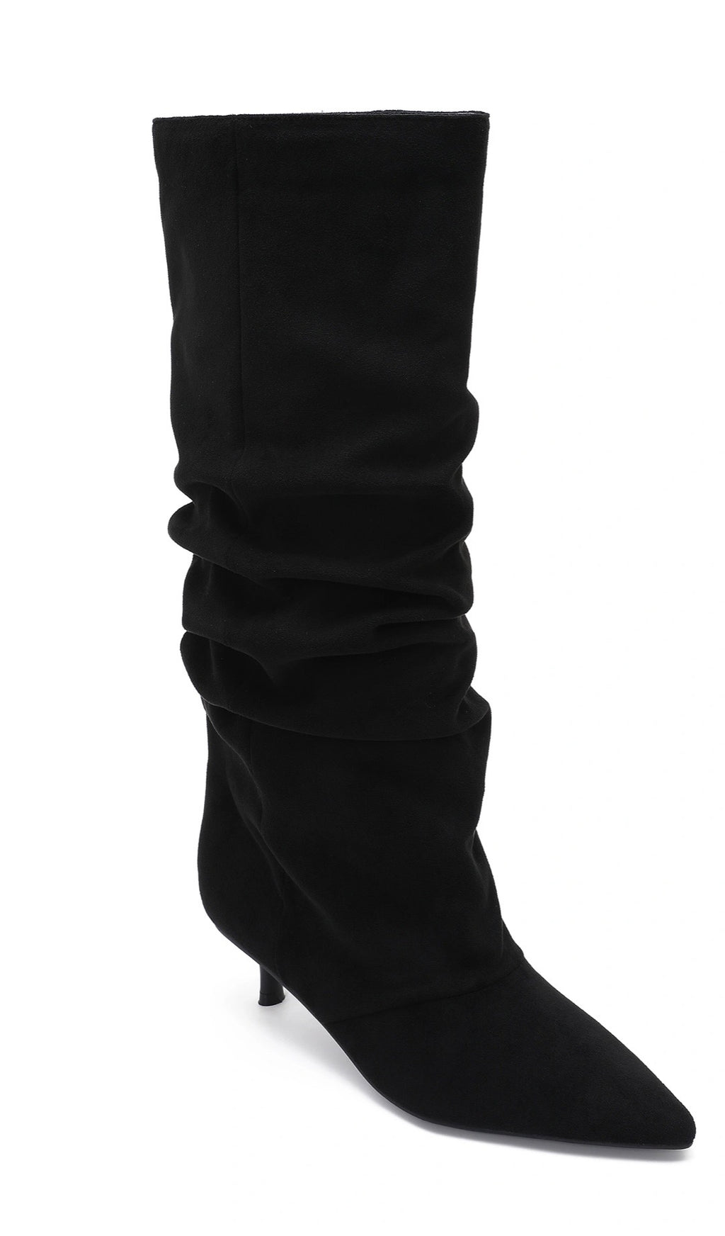 Saskia Slouched Kitten Heel Boots