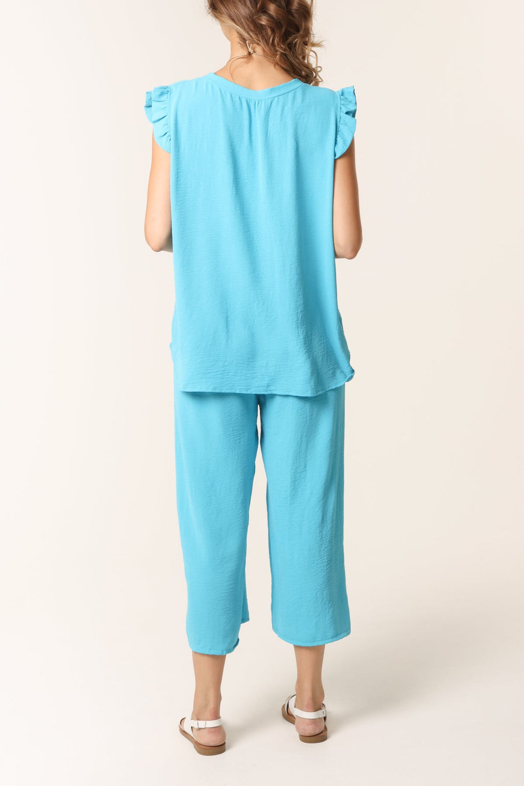 Rita Ruffle Sleeve Top & Culotte Trousers Set