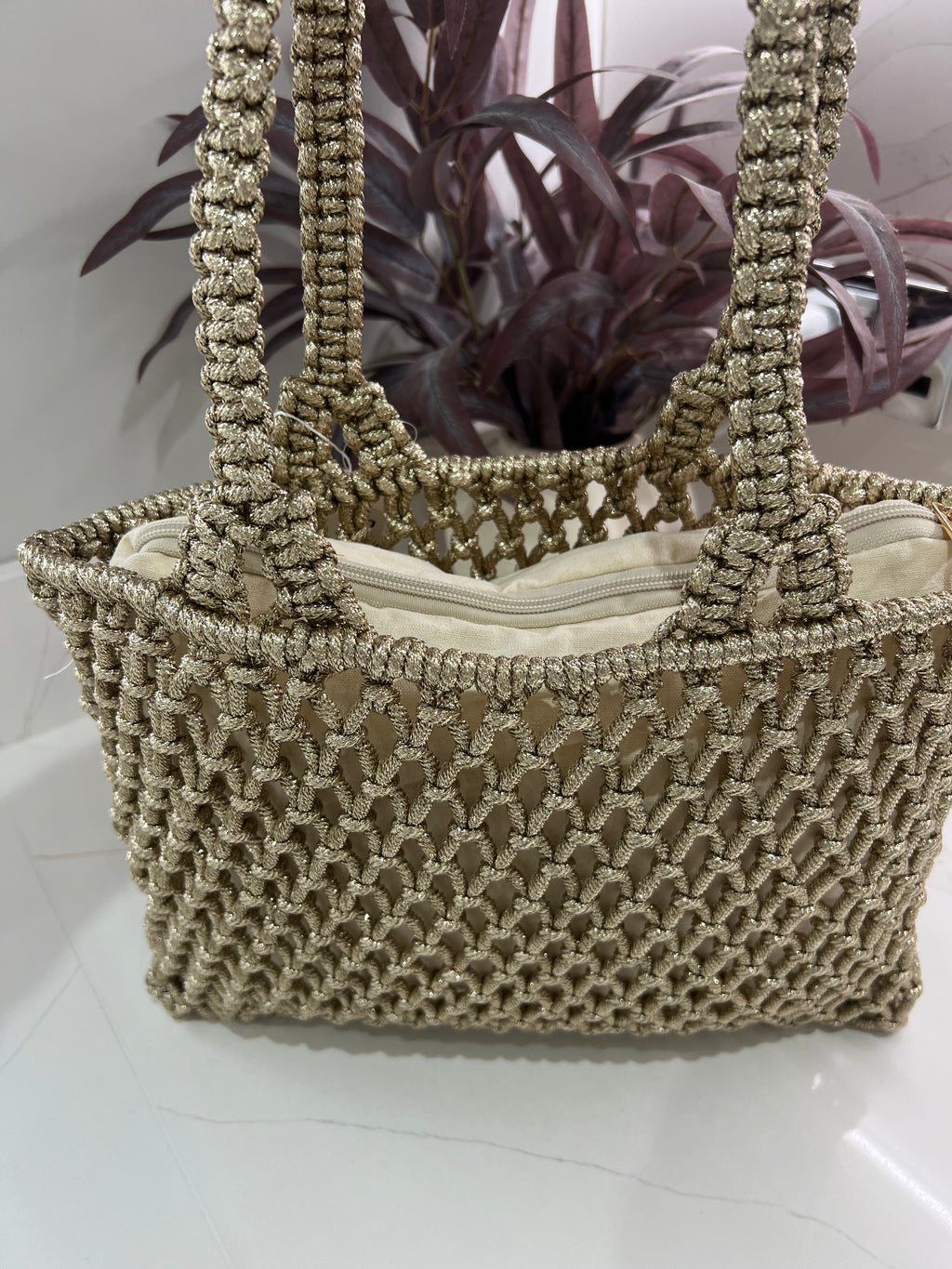 Gigi Metallic Rope Bag