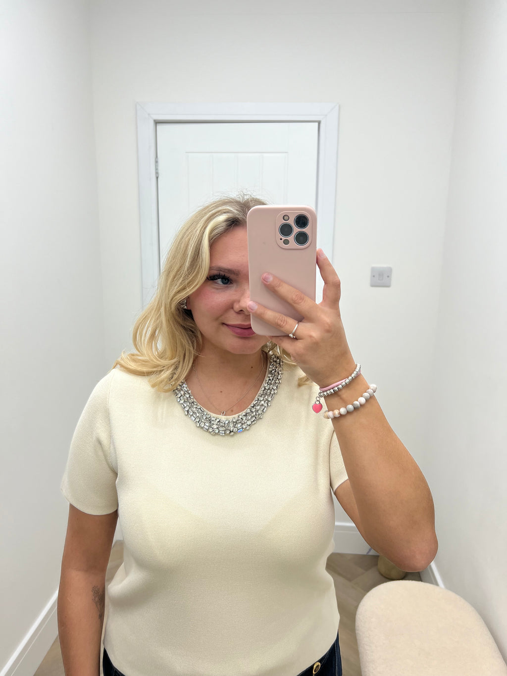 Lynn Embellished Knitted Top✨🤍