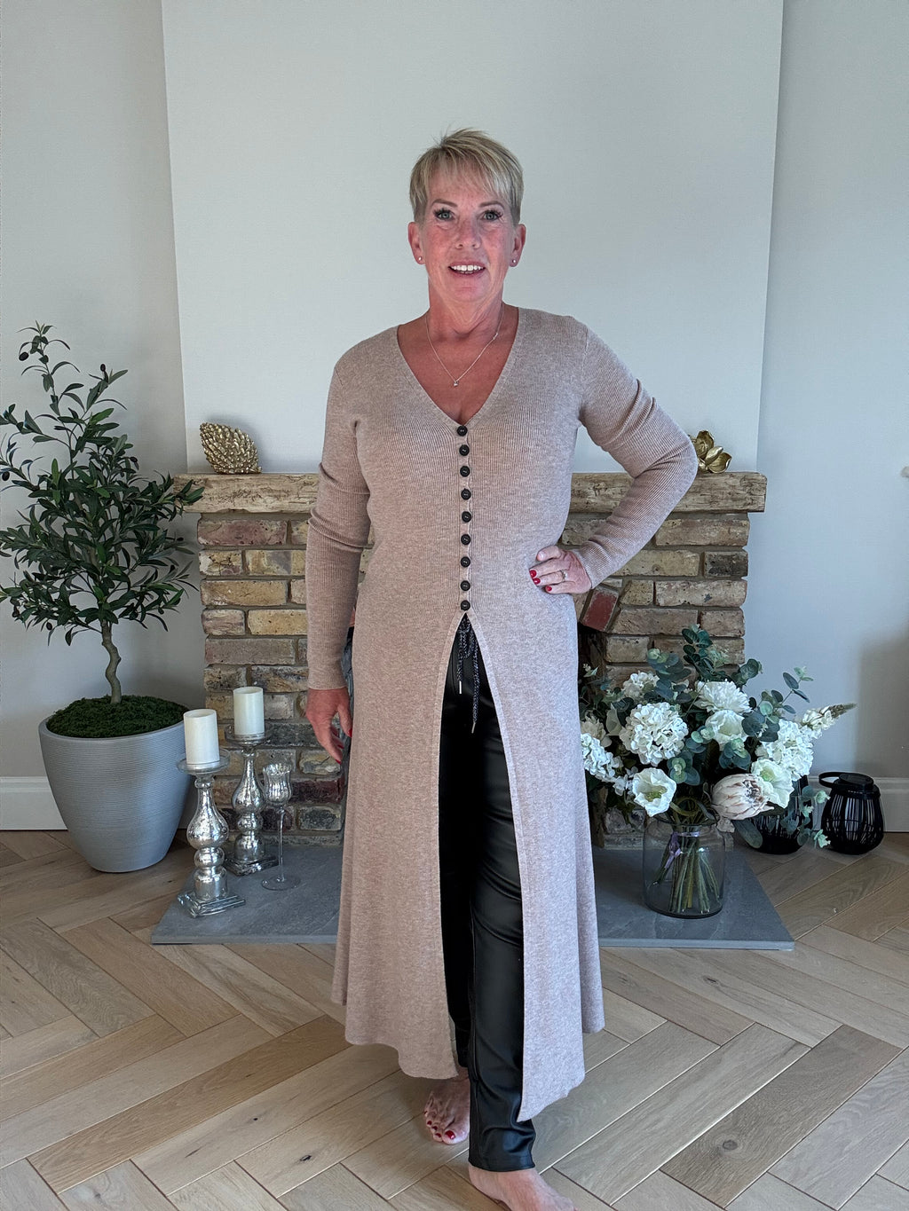 Button Embrace Longline Knit