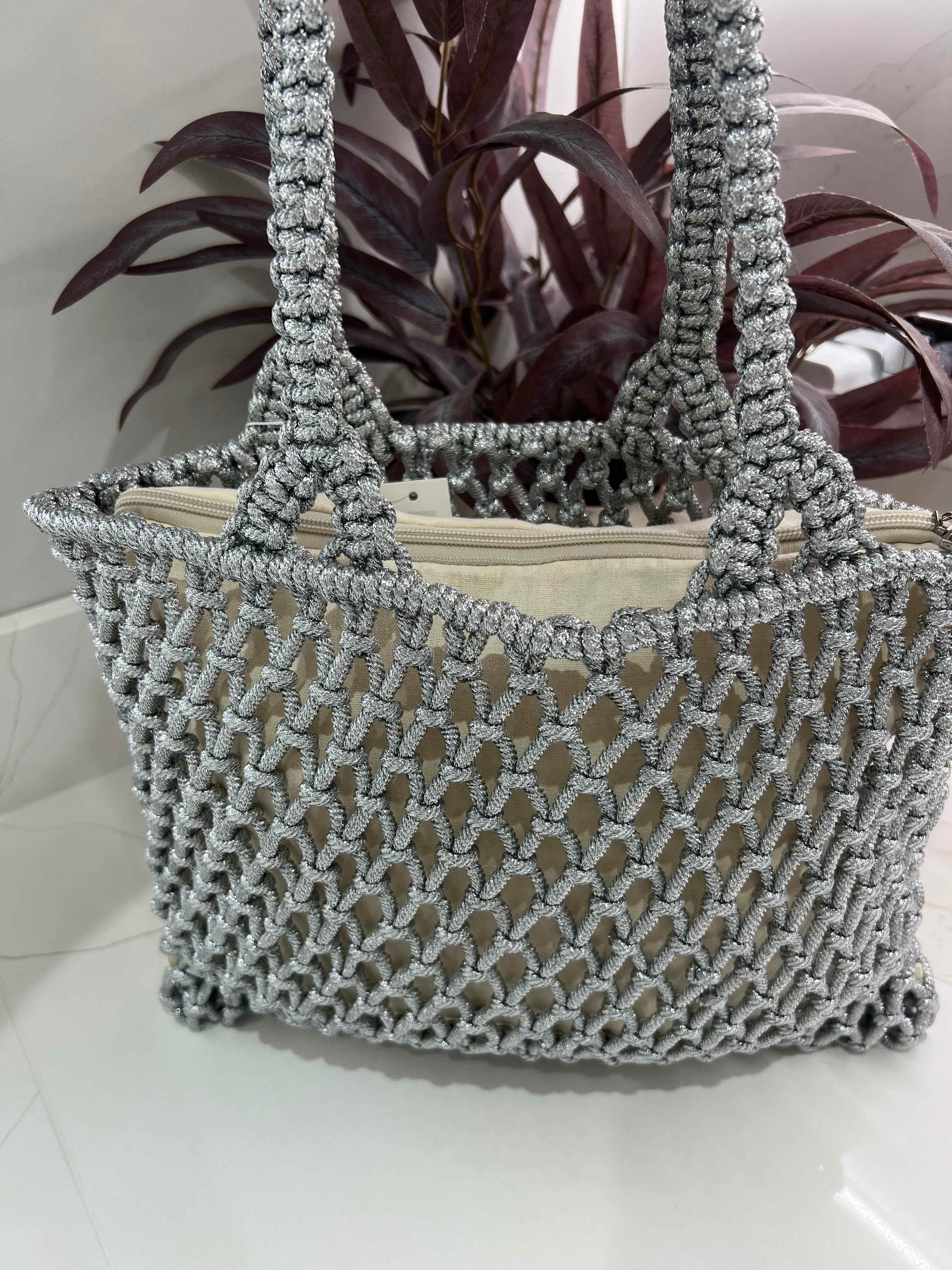 Gigi Metallic Rope Bag