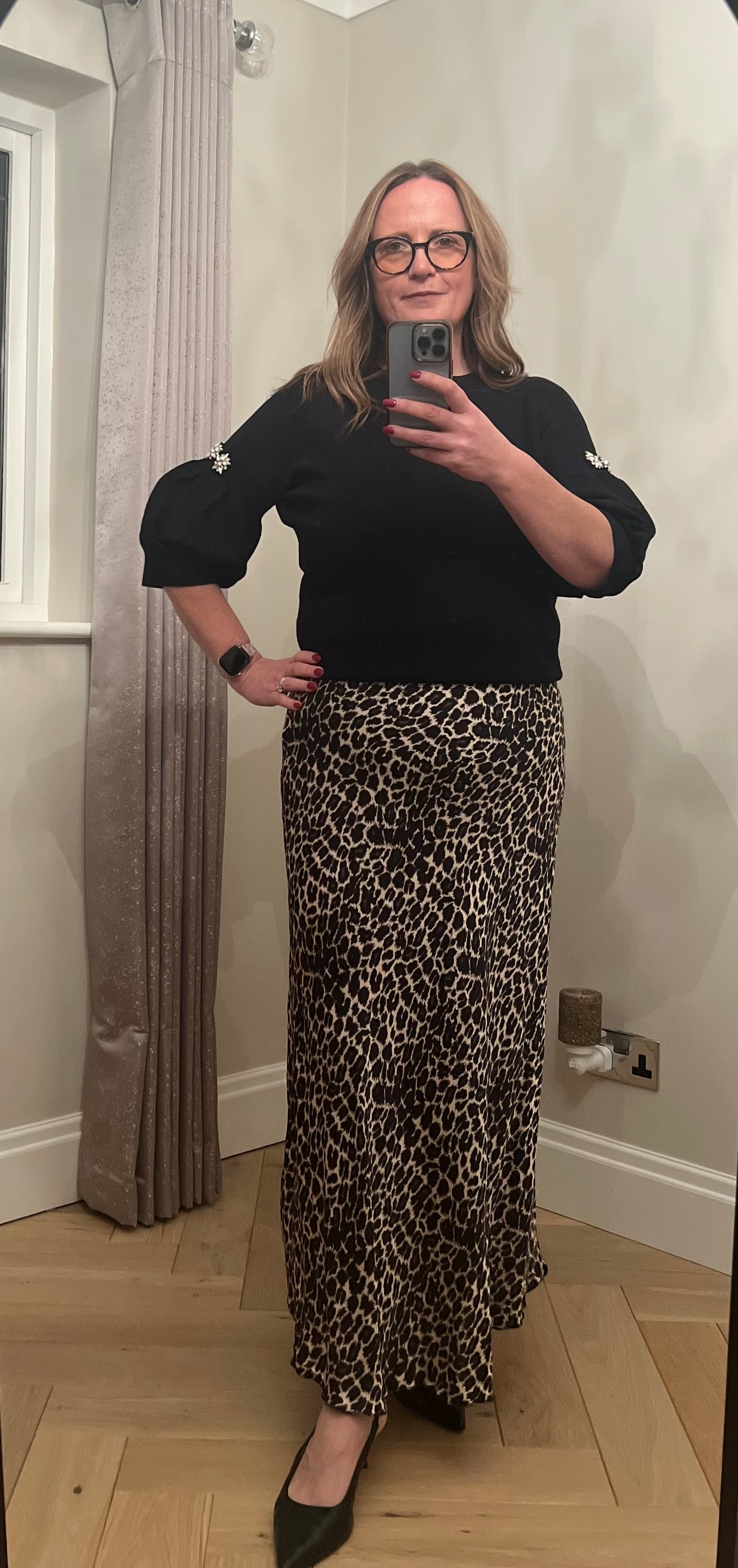🐆 Animal Maxi Skirt – Silk-Blend Elegance