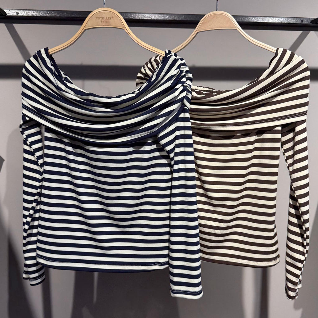 Jolie Stripe Bardot Top