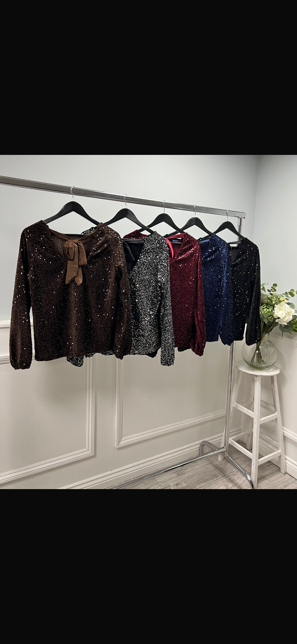 ✨ The Zadie Bow Back Sequin Top